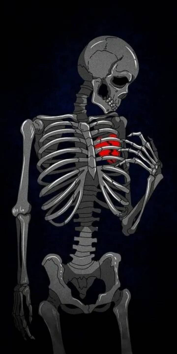 720x1440 Download Cute Skeleton iPhone Beating Heart Wallpaper, Phone