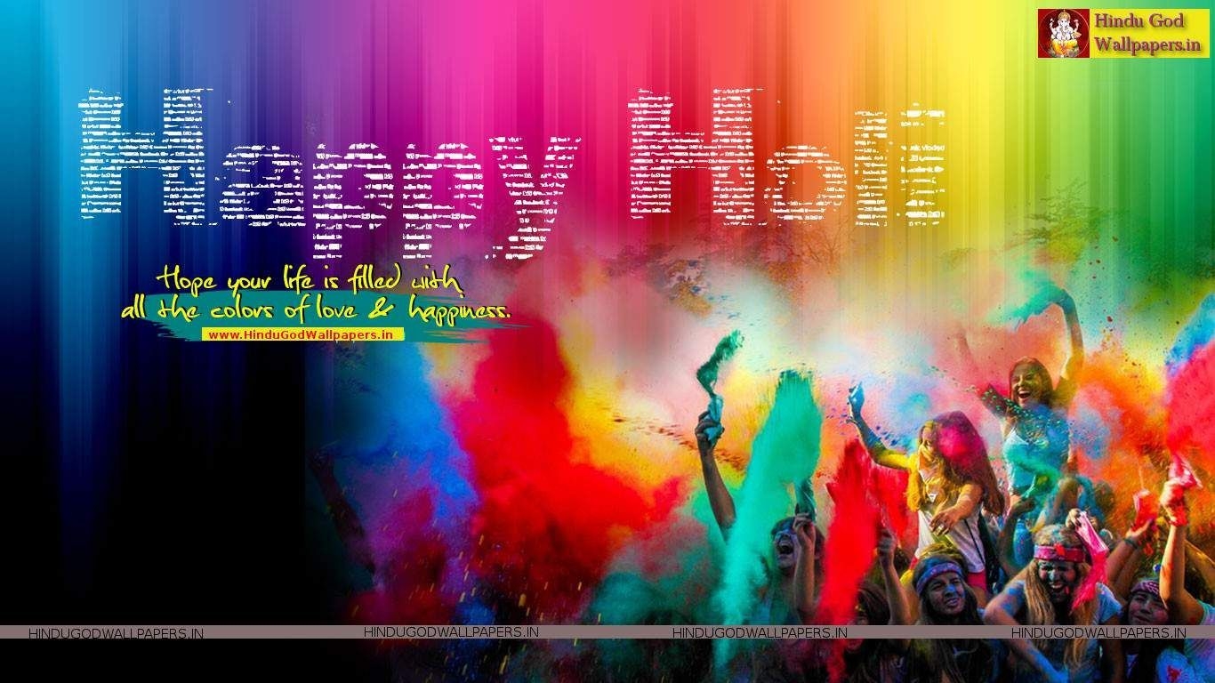 1370x770 Free collection of Colourful Holi Wallpaper. Free download high, Desktop