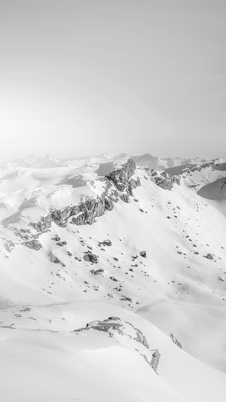 750x1340 snow mountain winter nature bw dark, Phone