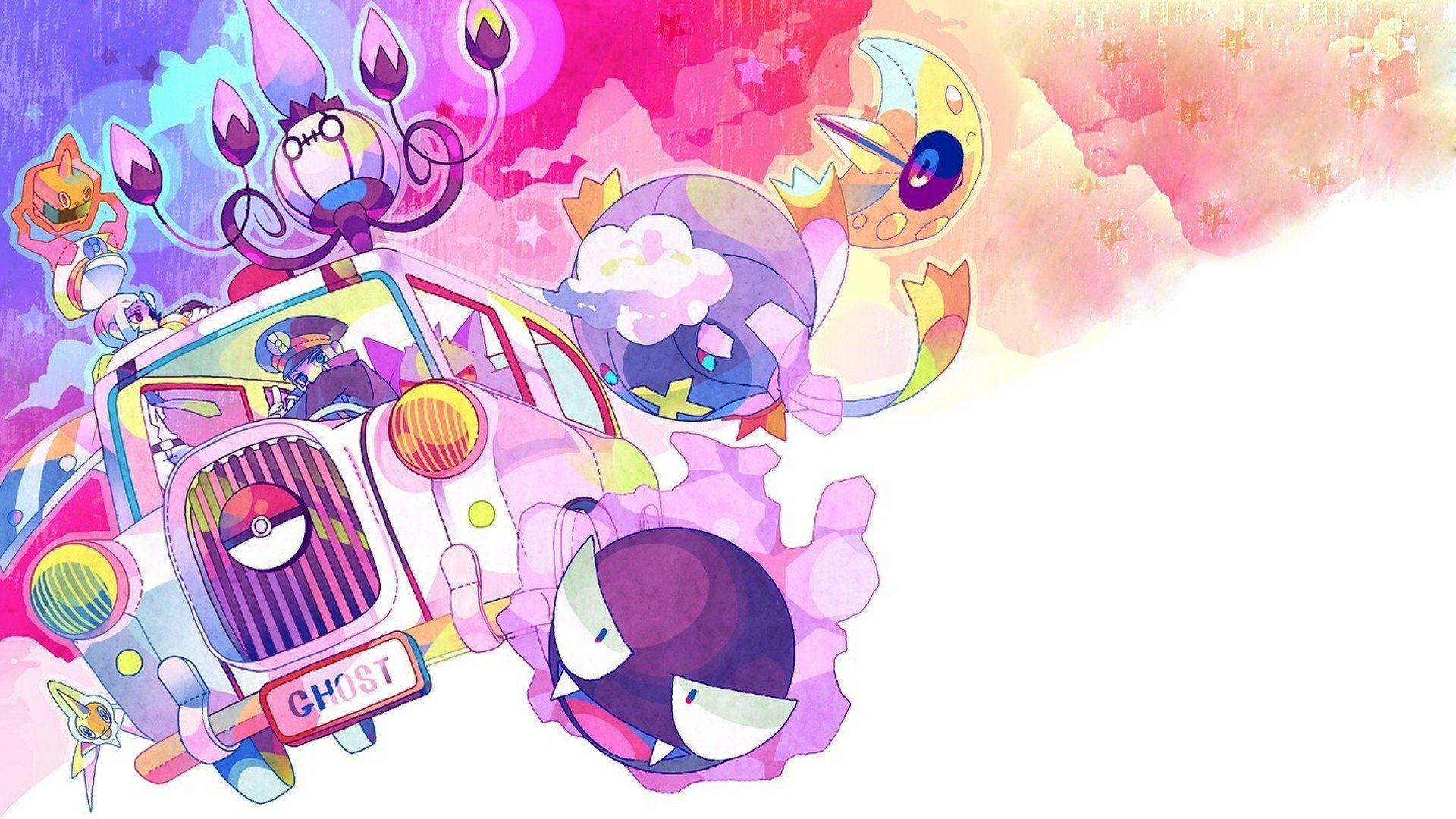 1920x1080 Gengar, Rotom, Drifblim, Chandelure, Lunatone, Pokémon, Gastly HD, Desktop