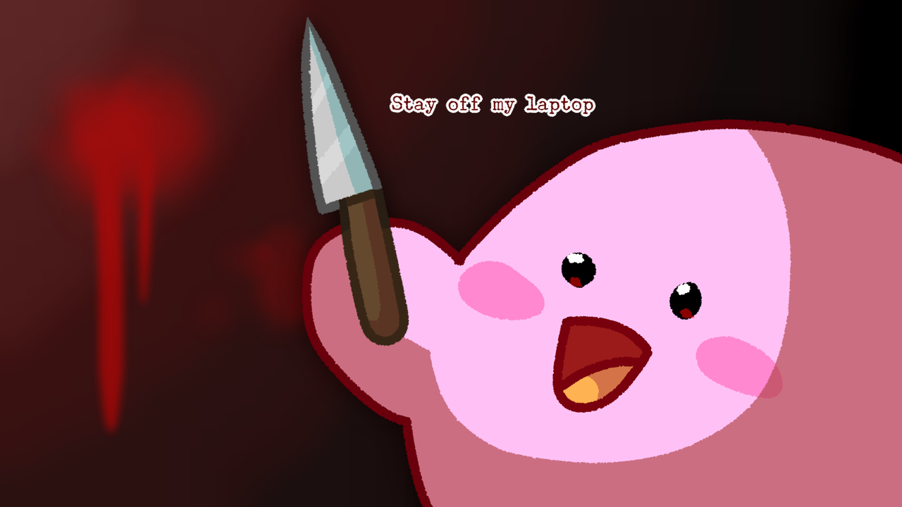 1280x720 Stay Off My Laptop Cartoon Animated Cartoon Illustration With A Knife, Desktop