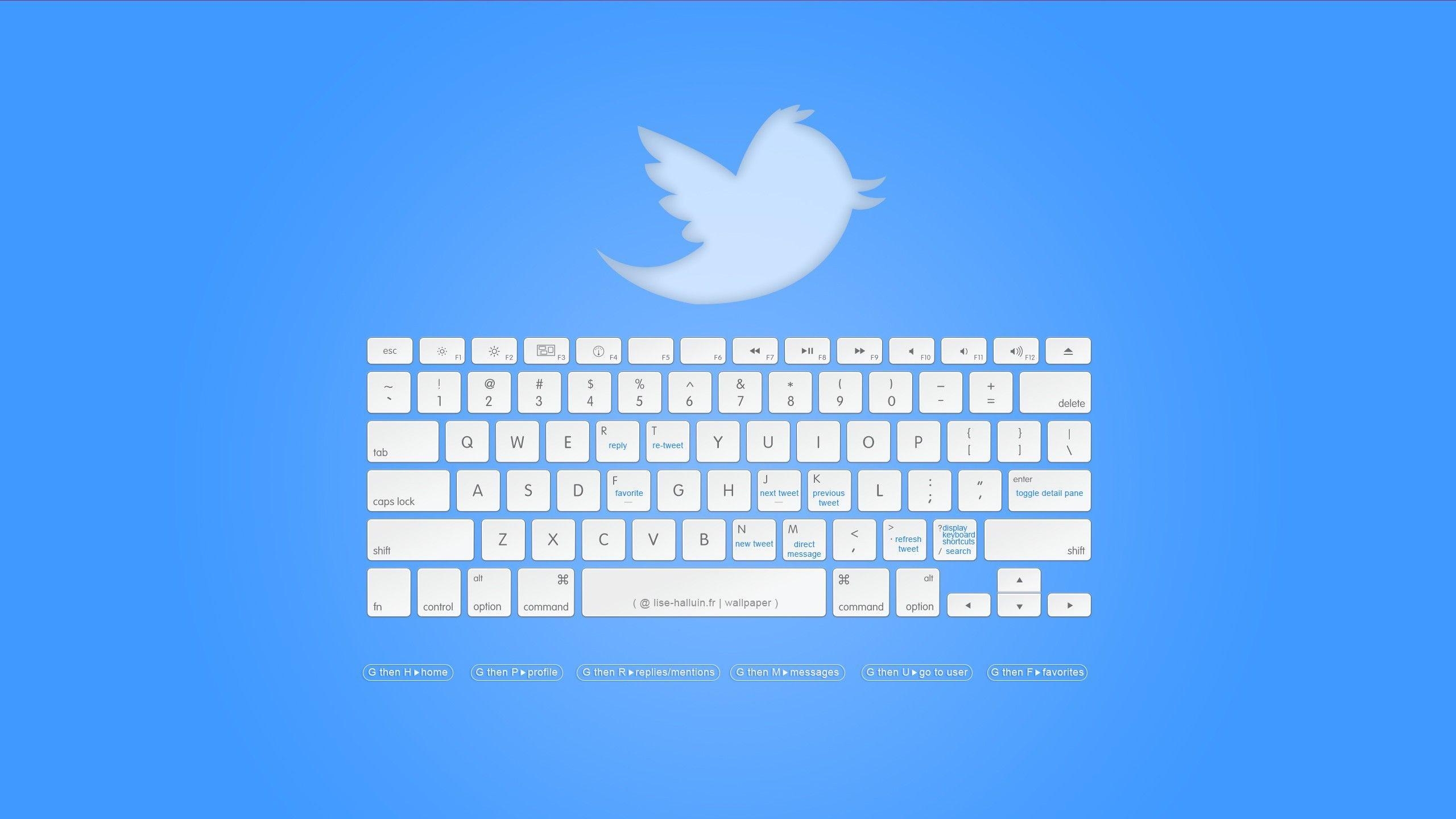 2560x1440 Minimalistic keyboards twitter hotkeys social media wallpaper, Desktop