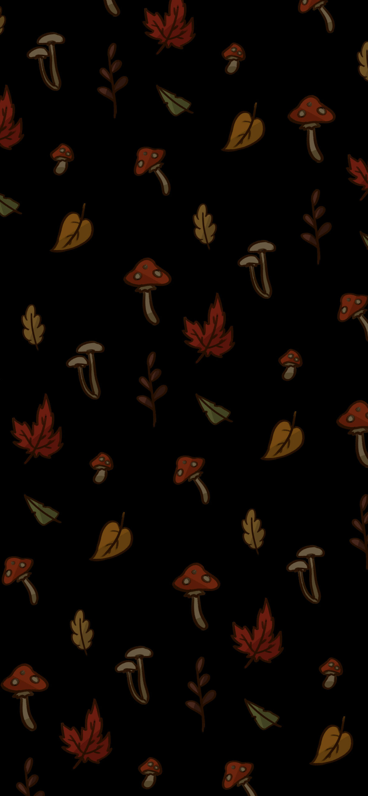 1190x2560 Witchy Fall Black Wallpaper, Phone