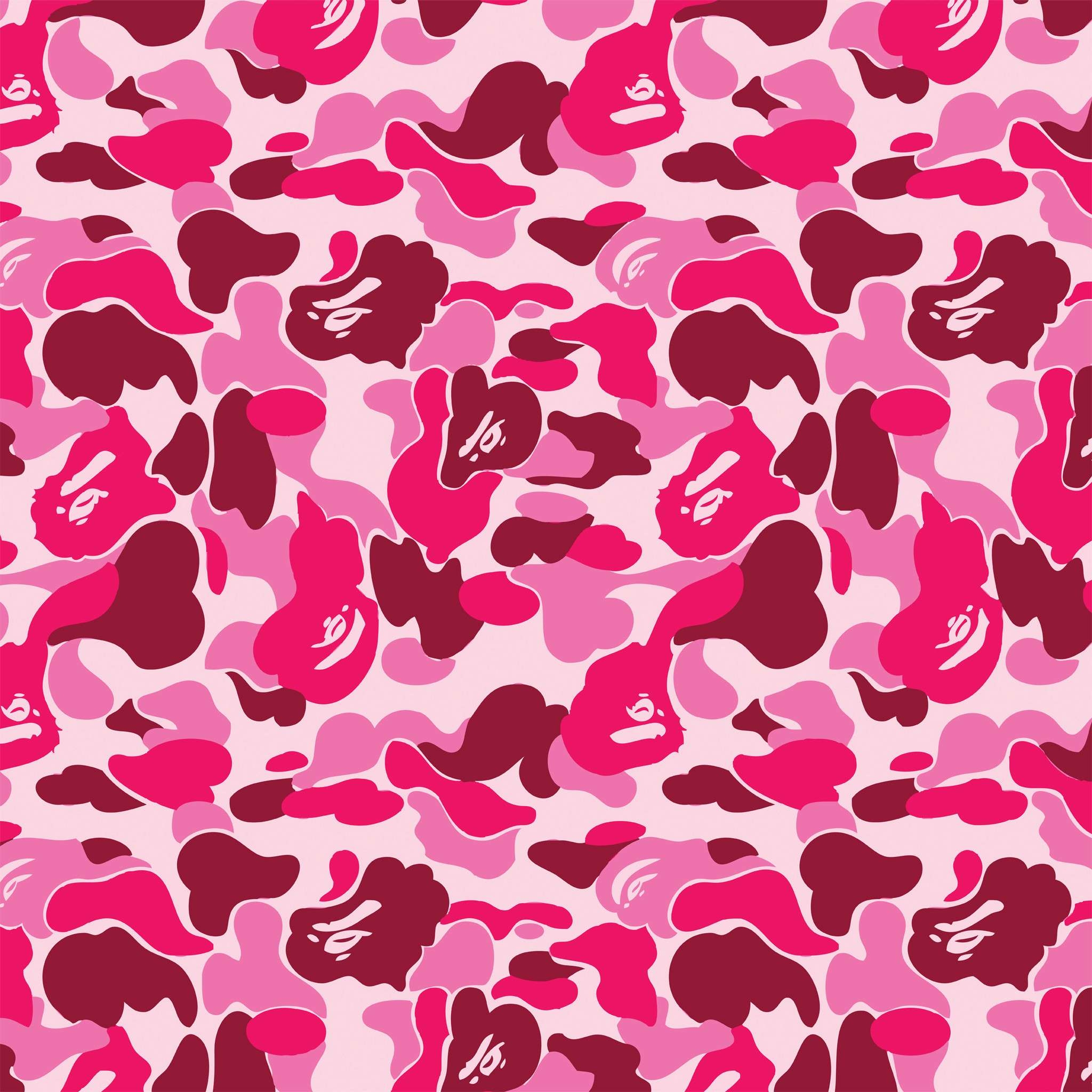 2050x2050 Pink Bape Camo Wallpaper HD, Phone