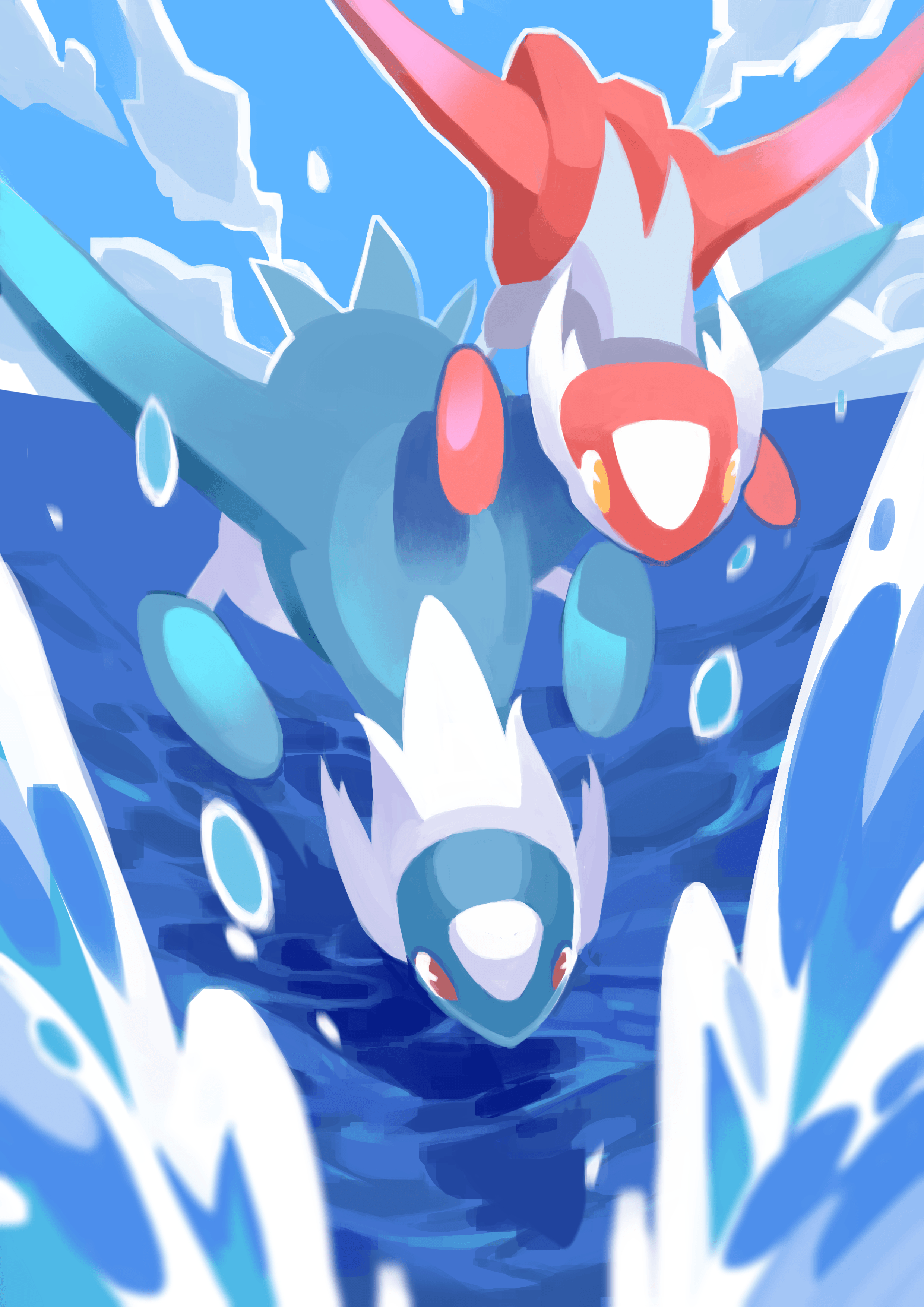 2480x3510 I Really Wanted A Latios Latias Phone Wallpaper-so I Painted Them, Phone