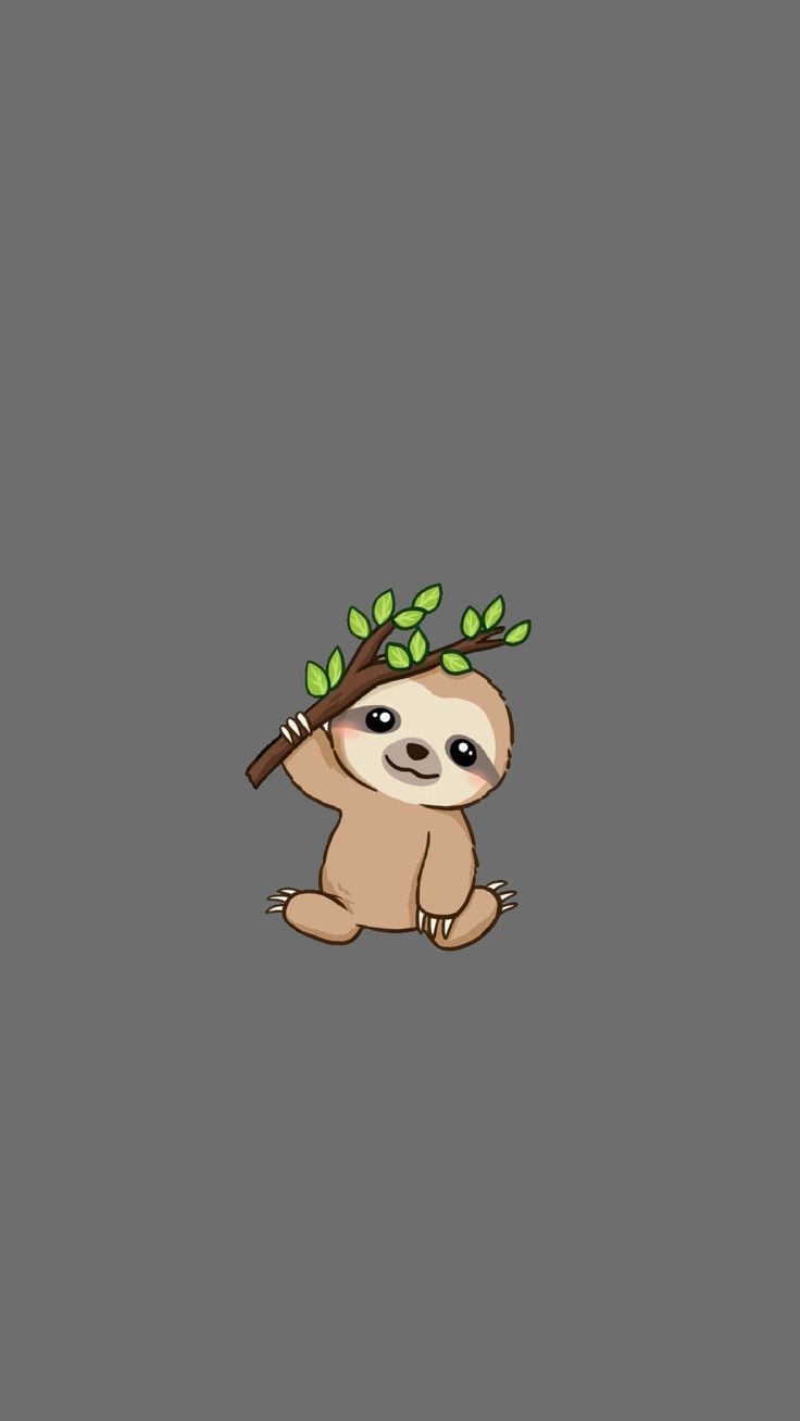 740x1310 sloth wallpaper. Cute easy drawings, Phone