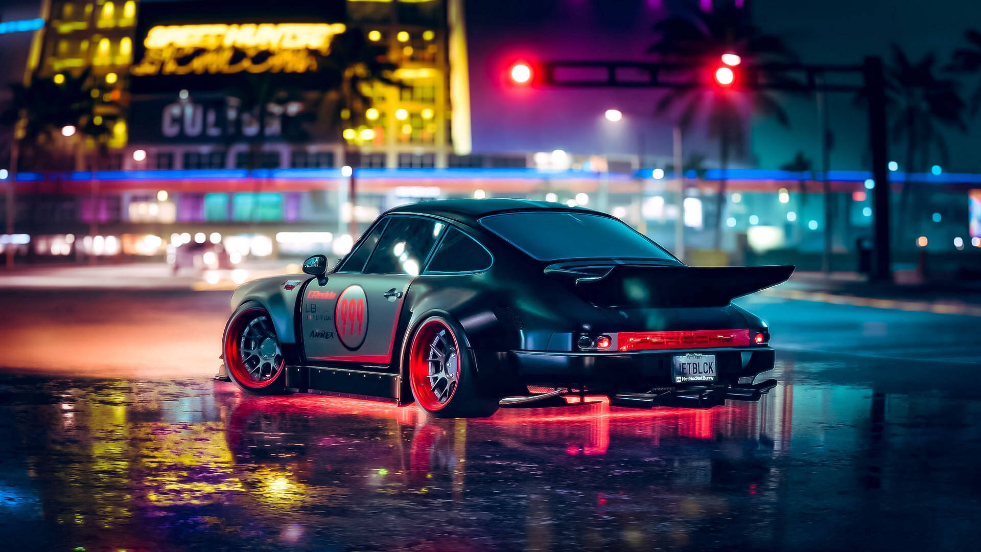 1920x1080 Download 2560 X 1440 Car Porsche In Neon Aesthetic Wallpaper, Desktop