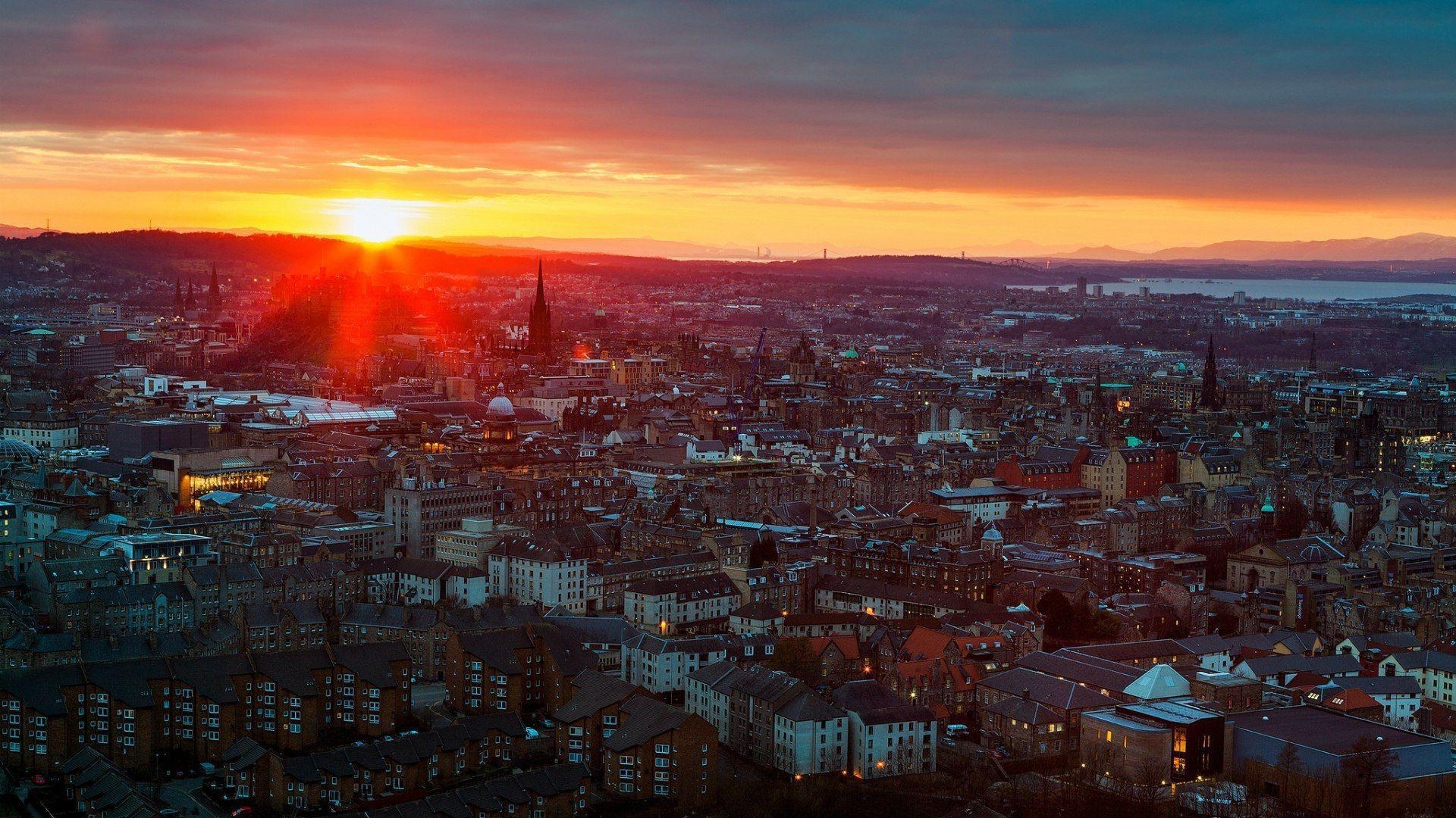 1920x1080 Sunset in Edinburgh, Scotland wallpaper and image, Desktop