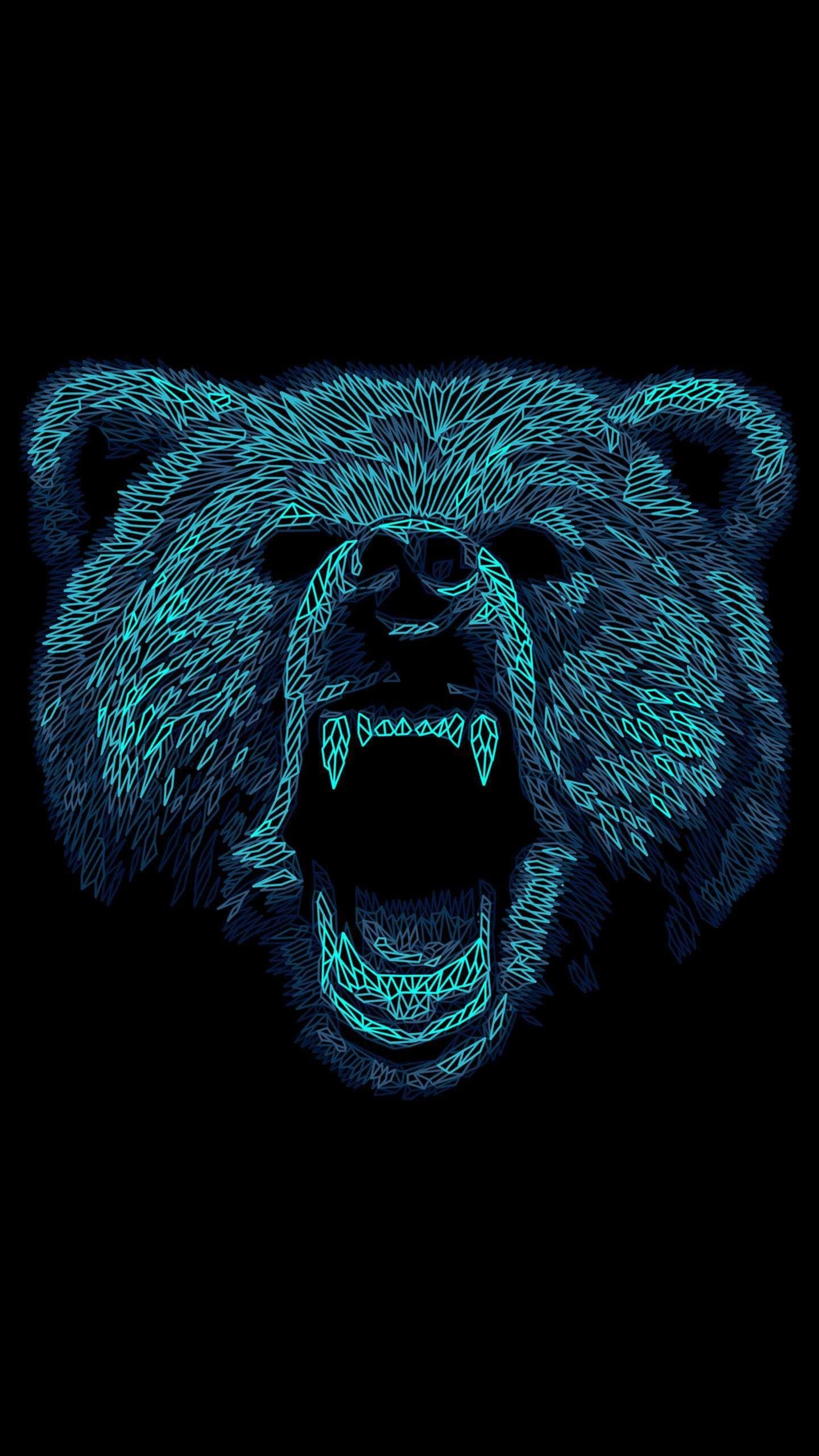 1440x2560 Angry Bear Art iPhone Wallpaper. Bear art, Art wallpaper iphone, Bear wallpaper, Phone