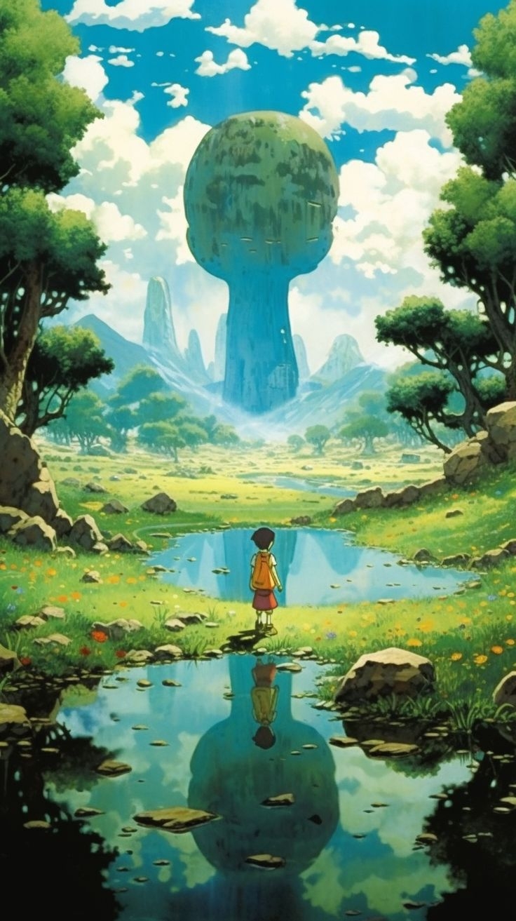 740x1320 iPhone Ghibli Wallpaper. Fantasy landscape, Grave of the fireflies, Aesthetic anime, Phone