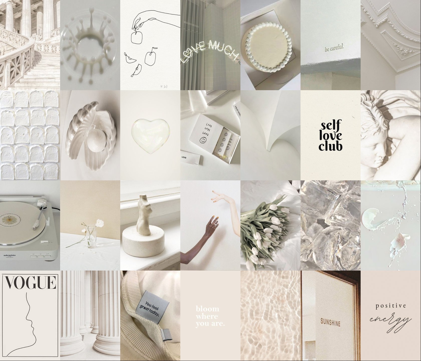 1690x1450 112PCS Neutral Cream Aesthetic Wall Collage Kit Vanilla Girl, Desktop