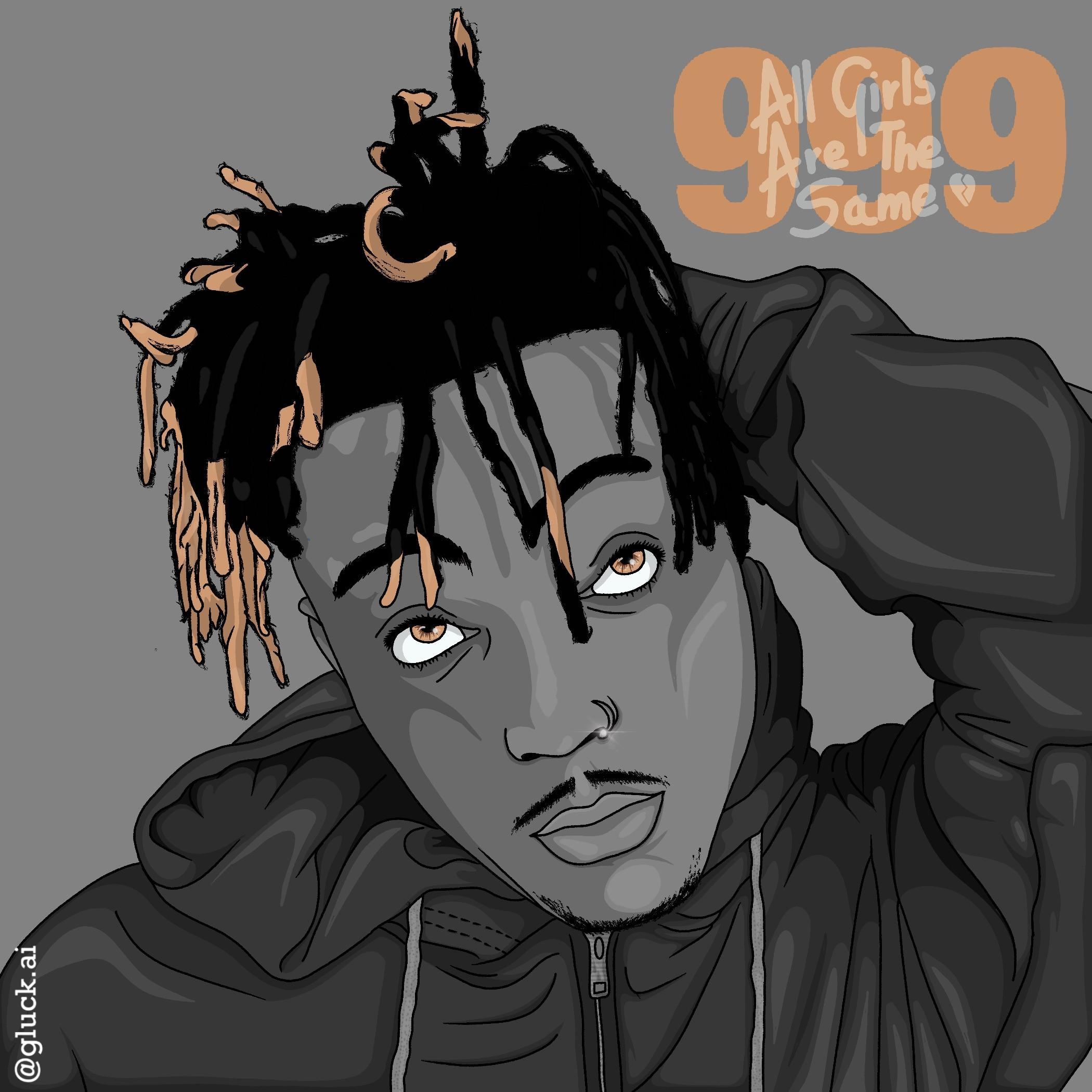 2100x2100 I made this Juice WRLD drawing. Let me know why you think. Critique, Phone