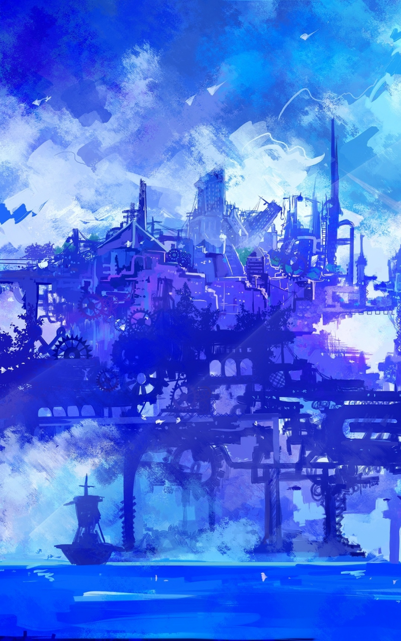 800x1280 Download Cyber City, Anime, Cyberpunk, Artwork  Wallpaper, Samsung Galaxy Note Gt N Meizu Mx  HD Image, Background, Phone