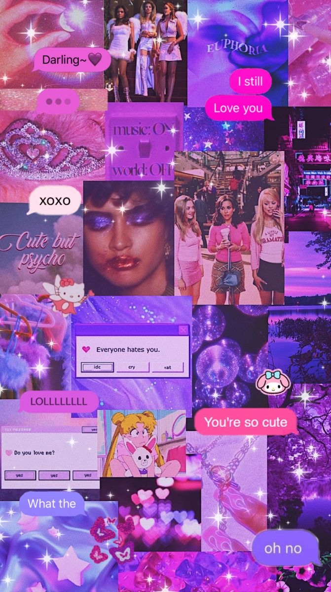 680x1200 pink and purple y2k aesthetic wallpaper, Phone