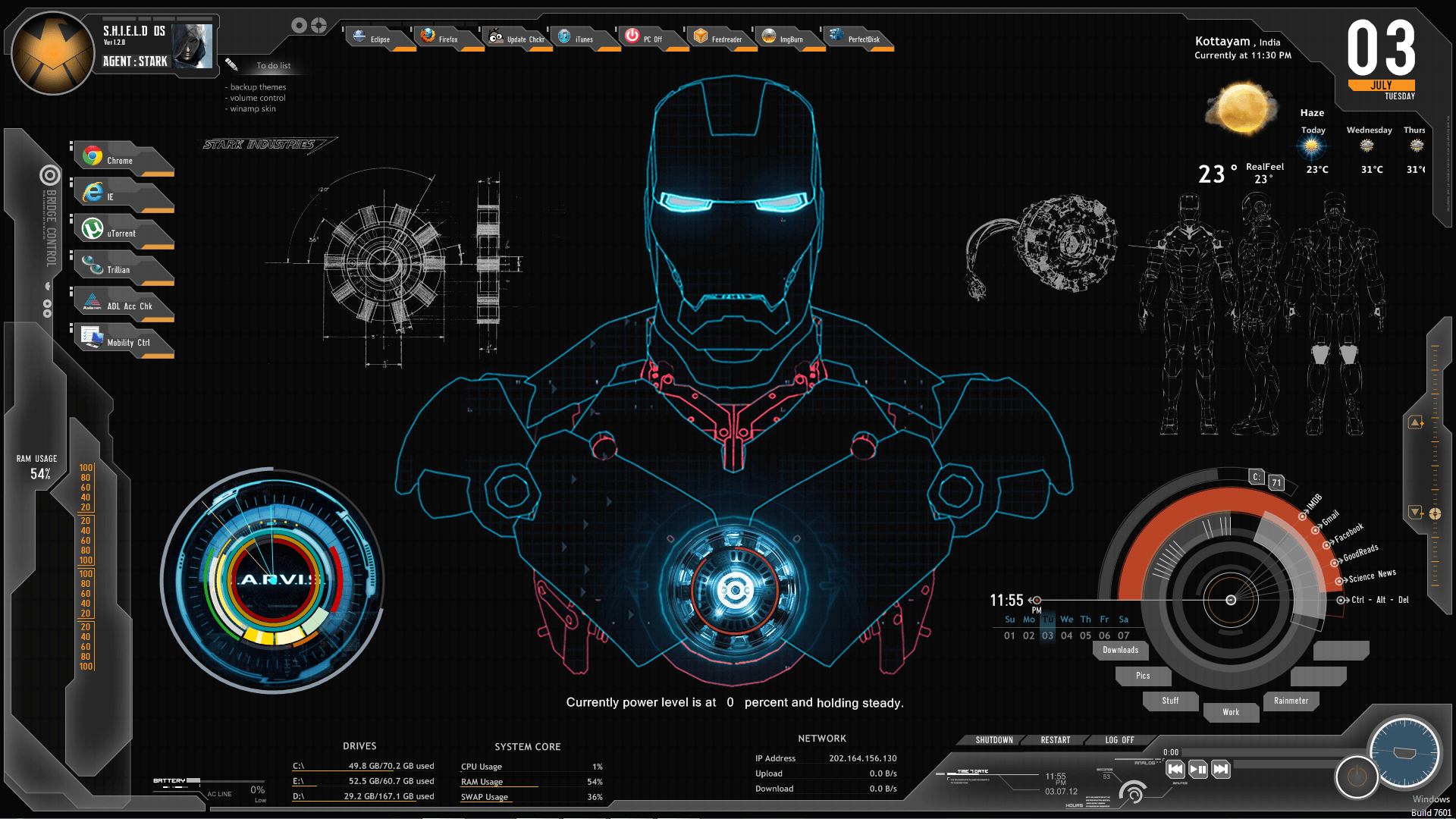 1920x1080 JARVIS + SHIELD Interface, Desktop