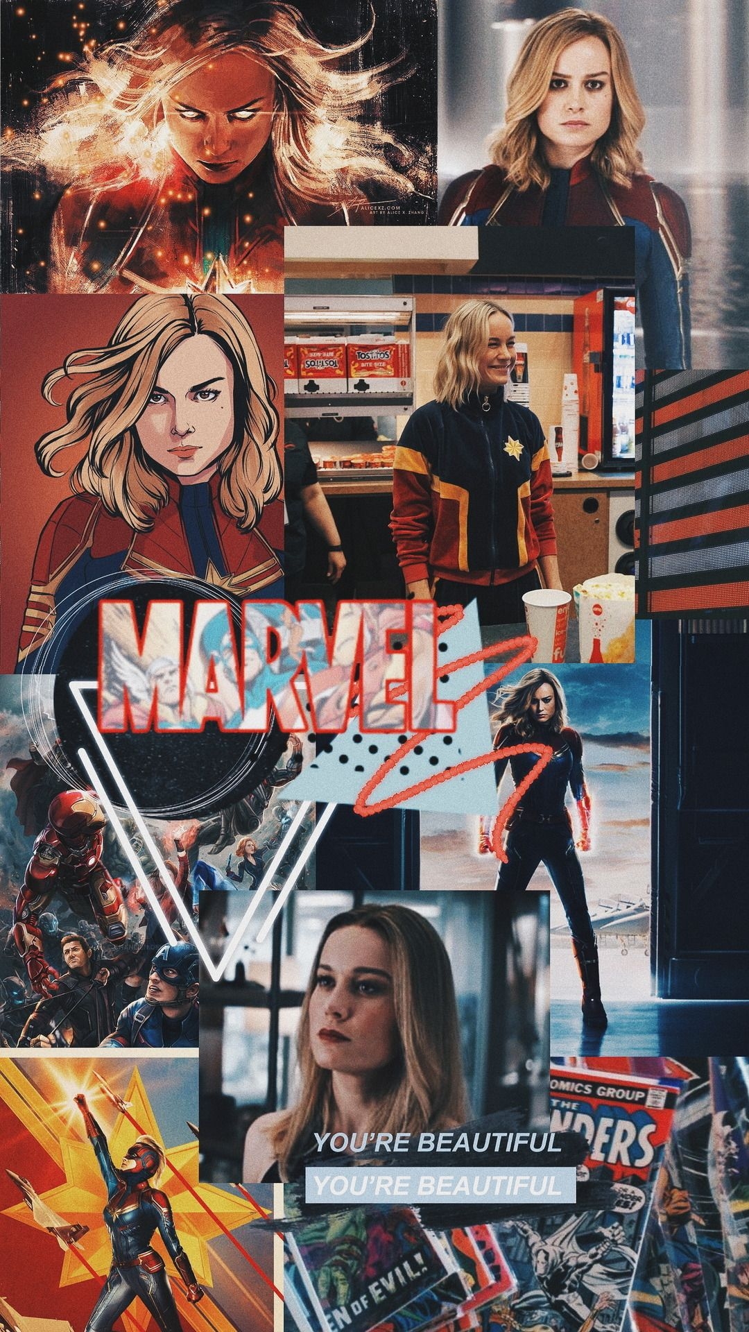 1080x1920 captain marvel lockscreens, Phone