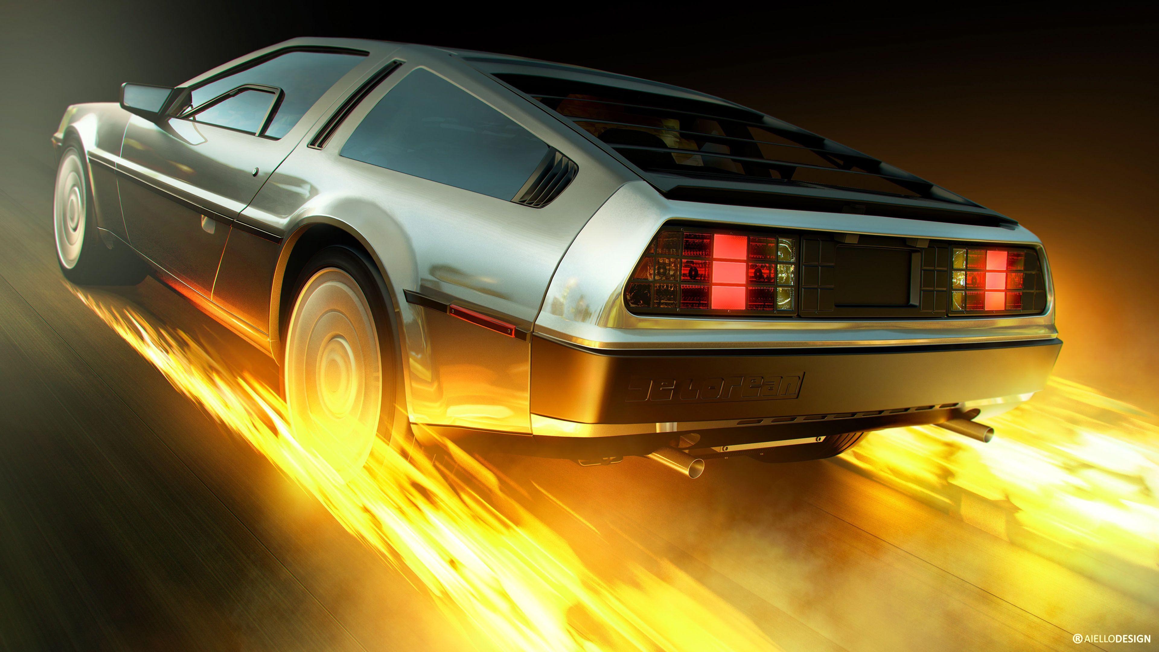 3840x2160 Wallpaper DeLorean time machine, Back to the Future, HD, Desktop