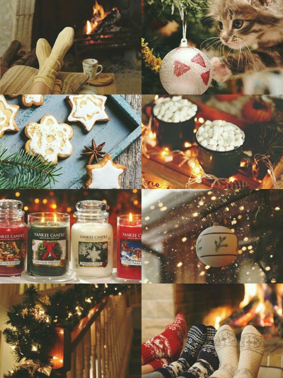 960x1280 Winter Aesthetics Aesthetic Christmas Collage Wallpaper, Phone