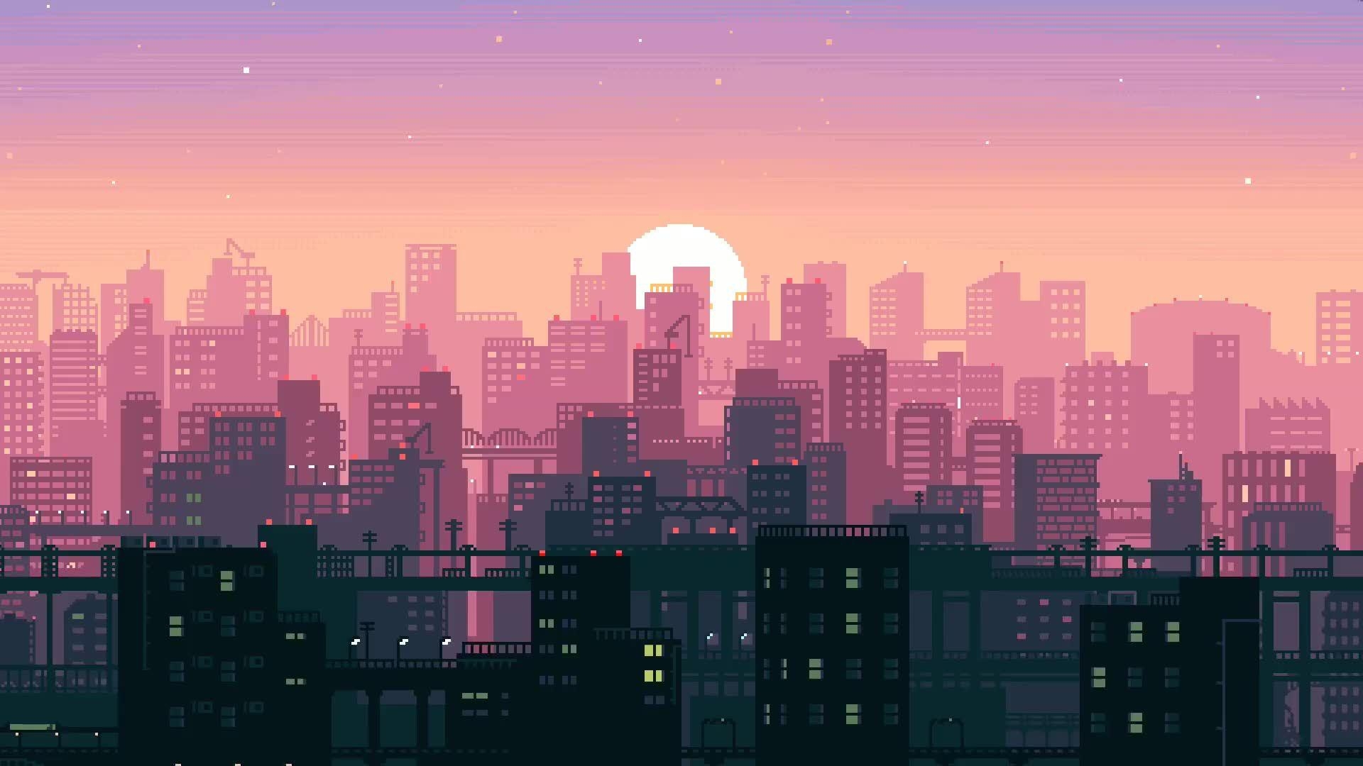 1920x1080 Pixel City Live Wallpaper, Desktop