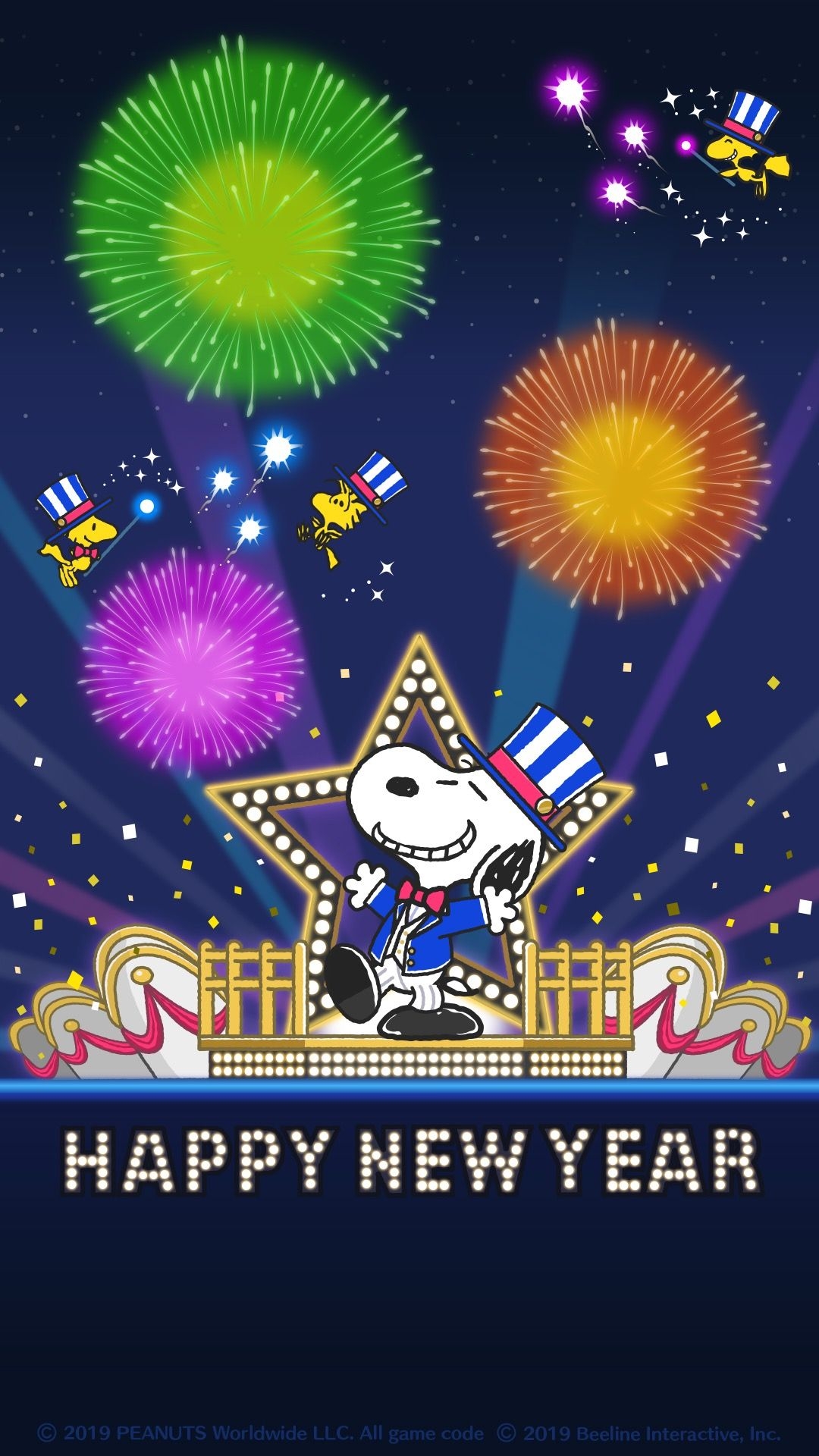 1080x1920 SNOOPY（パレード）. Snoopy happy new year, Snoopy christmas, Snoopy wallpaper, Phone