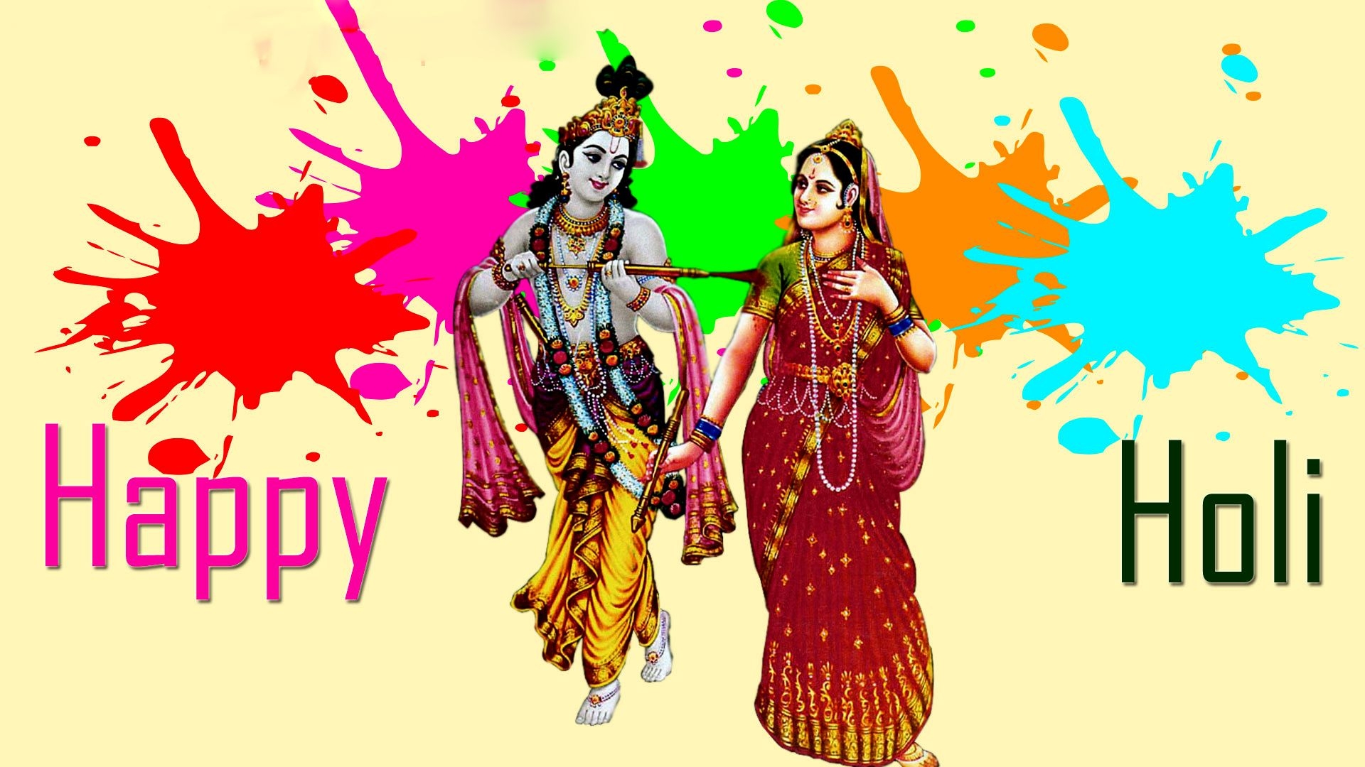 1920x1080 Holi Picture Of Radha Krishna, Desktop