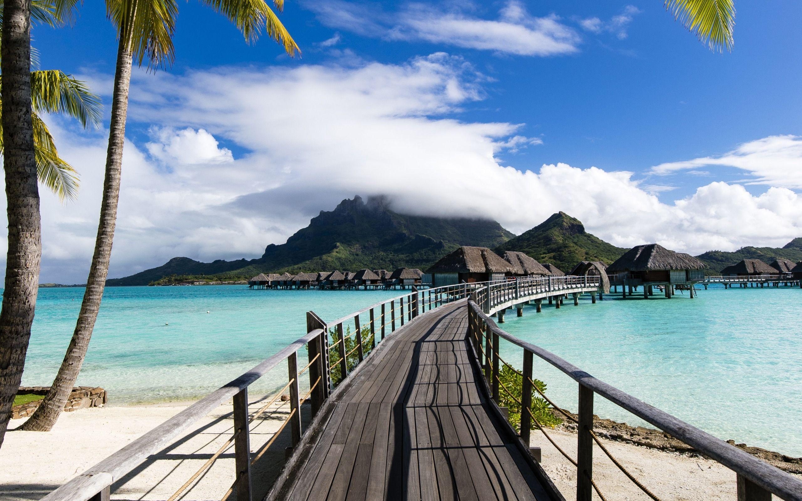 2560x1600 Download wallpaper Bora Bora, ocean, summer travel, vacation, blue, Desktop