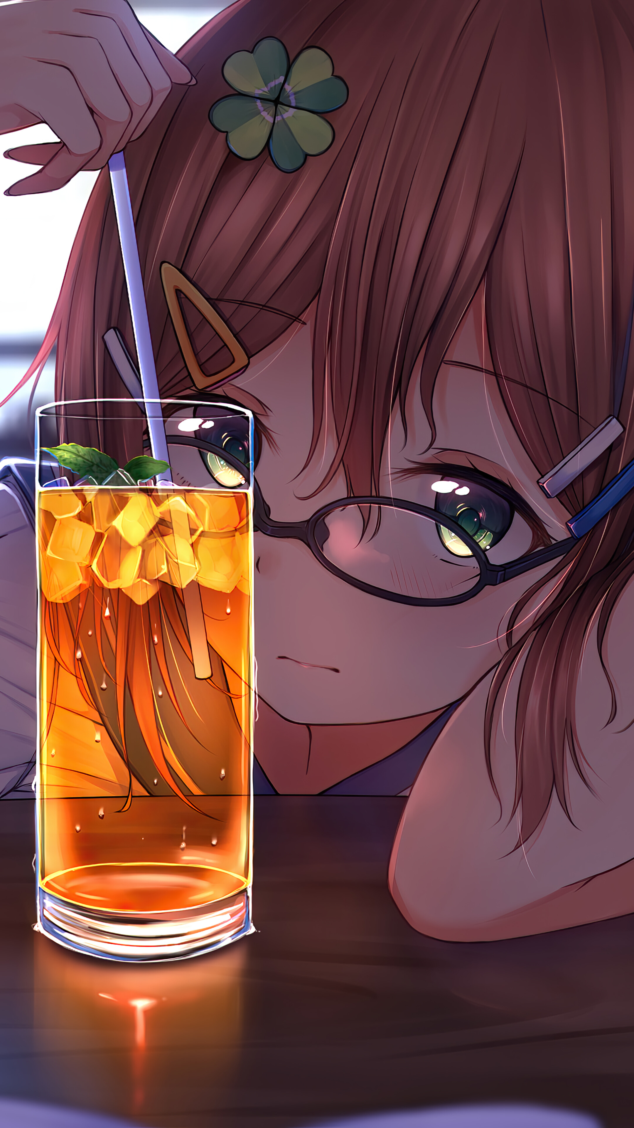 2160x3840 Anime, Cute, Girl, Glasses, 4K phone HD Wallpaper, Image, Background, Photo and Picture. Mocah HD Wallpaper, Phone