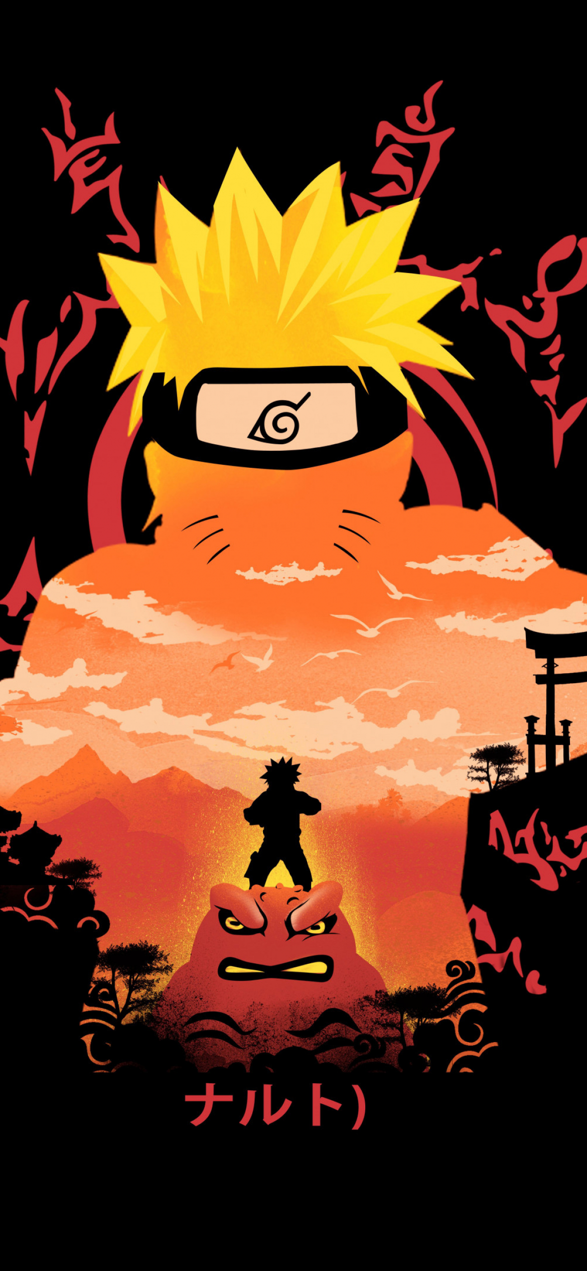 1170x2540 Naruto Wallpaper 4K, Digital Art, Black, Phone