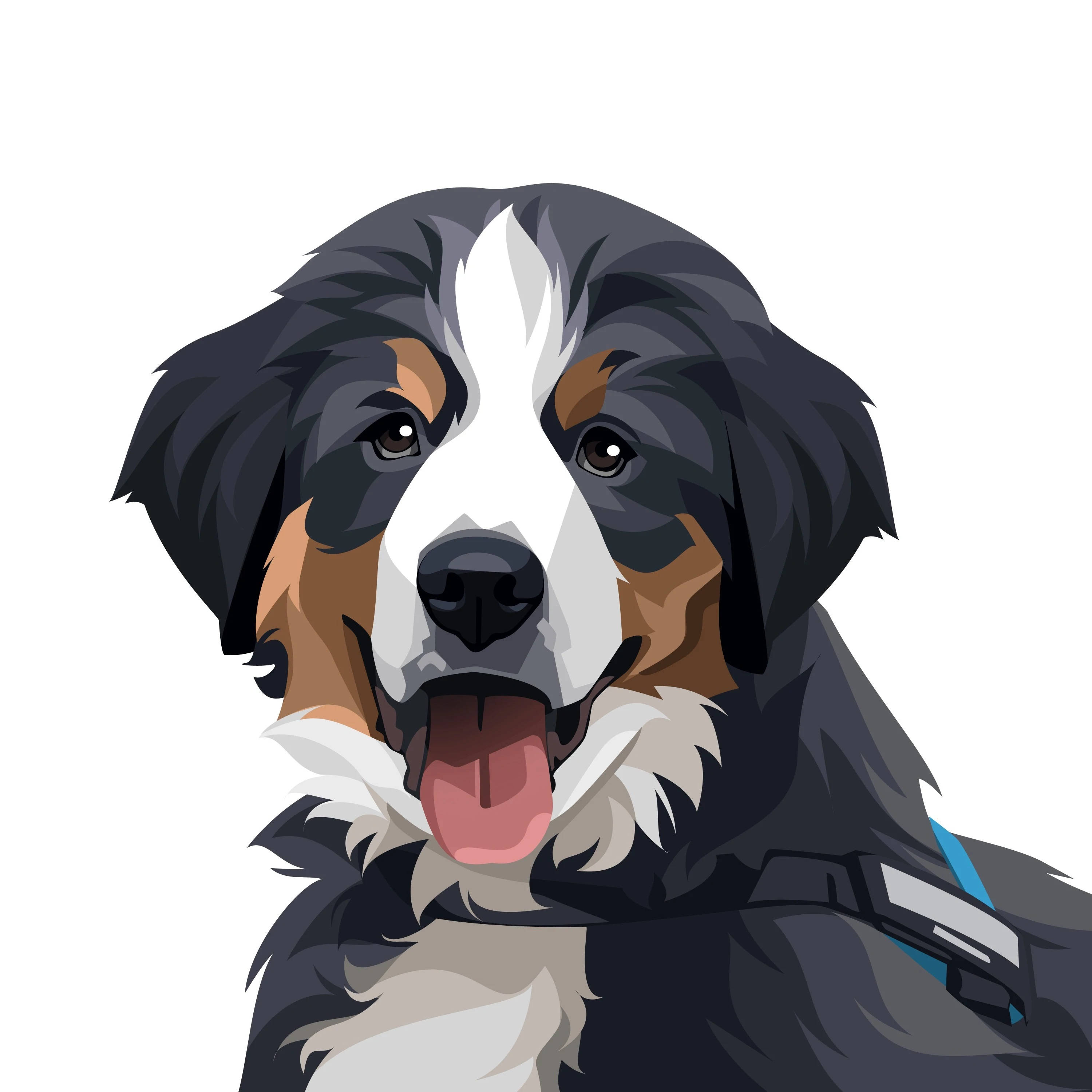 3000x3000 Download Bernese Dog Art Wallpaper, Phone