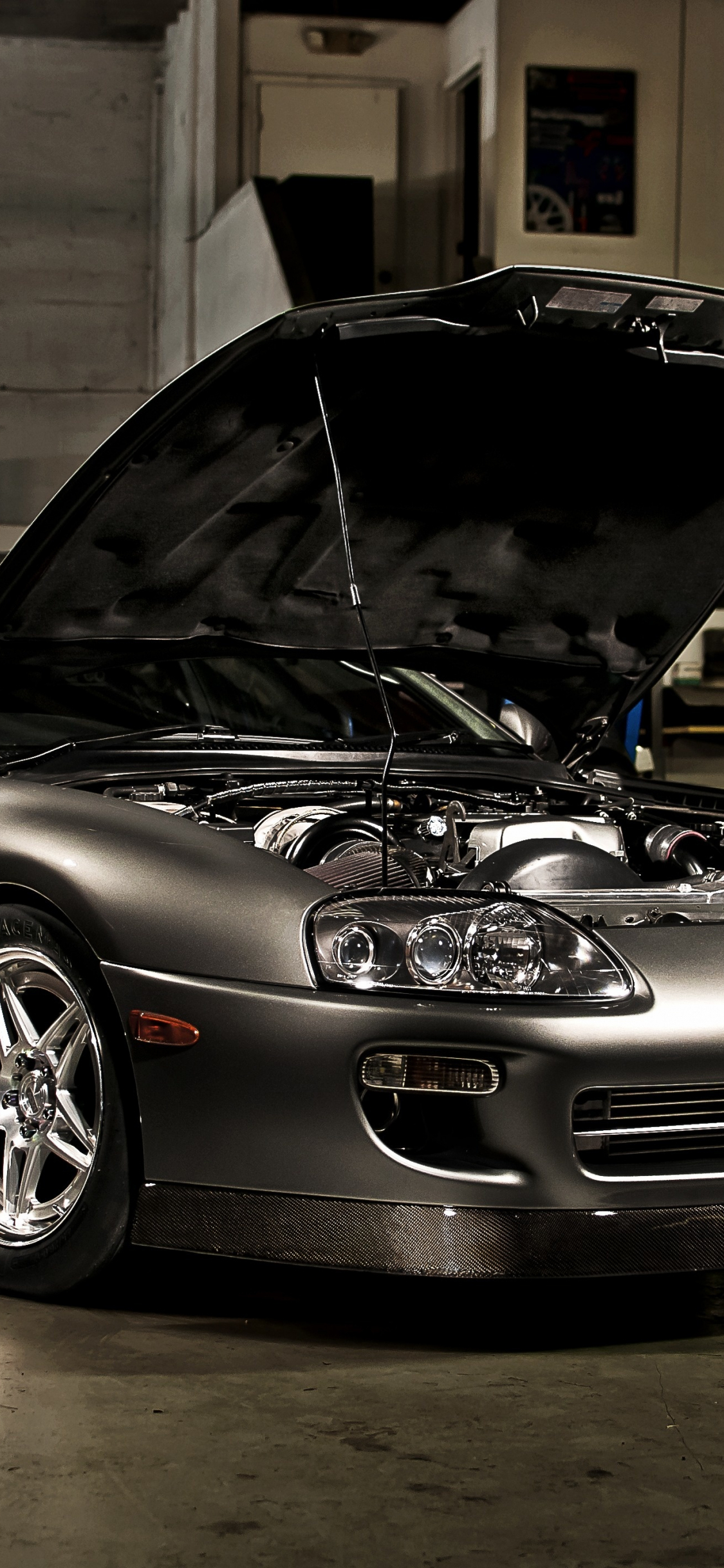 1130x2440 Download wallpaper  toyota supra, open, hood, front, iphone x,  HD background, 9753, Phone