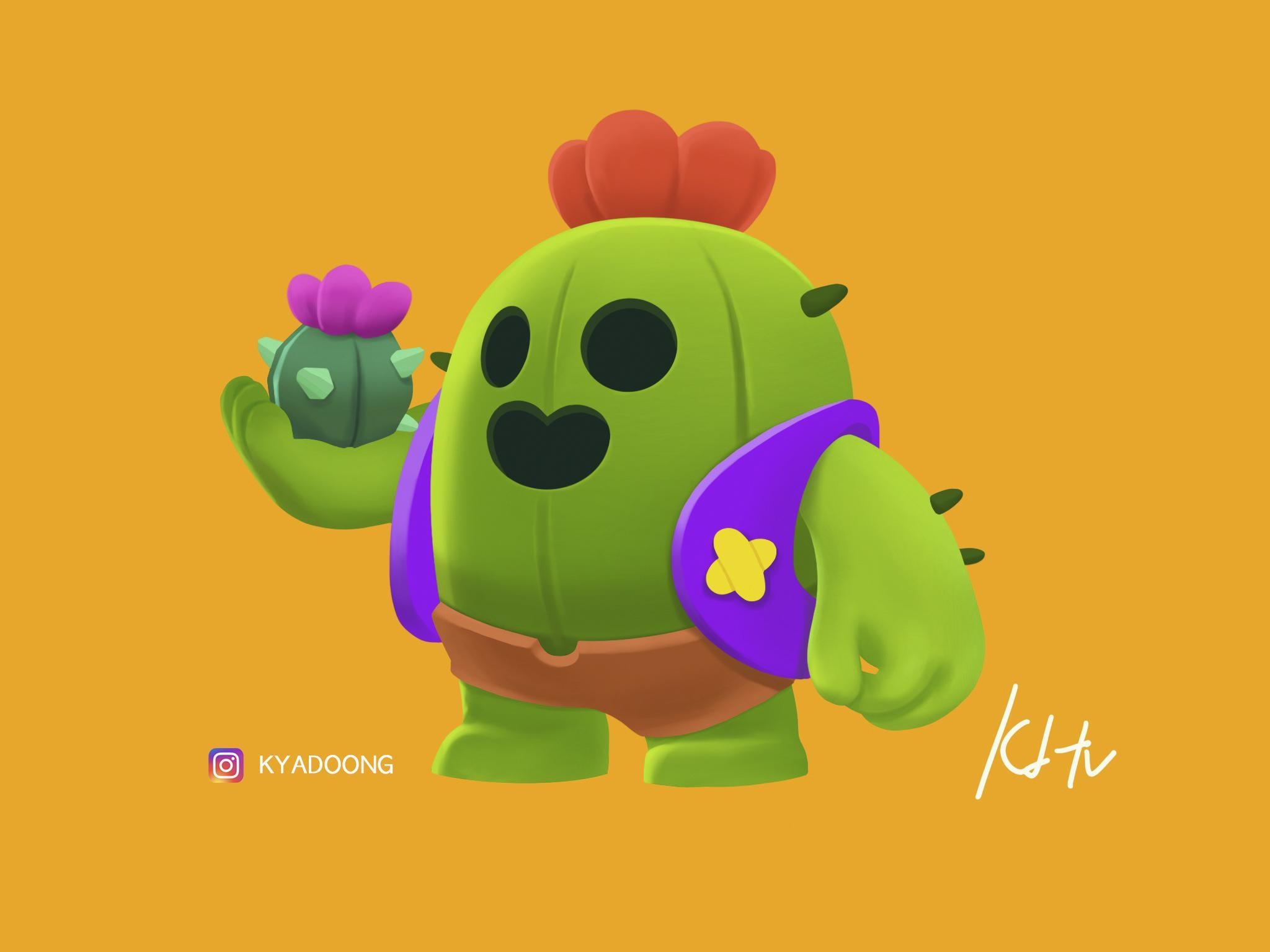 2050x1540 I drew brawl stars SPIKE with ipad Procreate App, Desktop