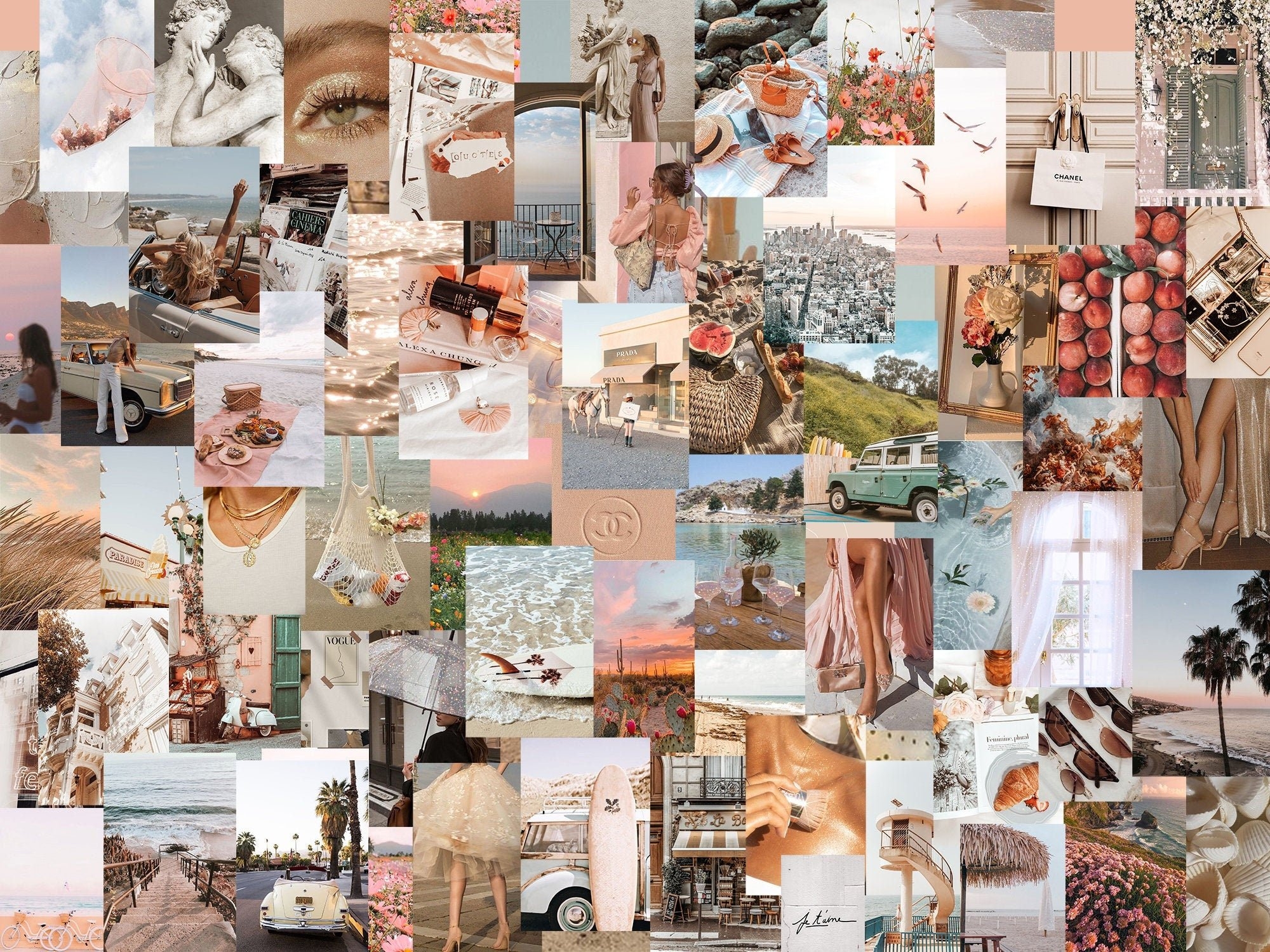 2000x1500 Beige Aesthetic Collage Kit Aesthetic Photo Wall Beige Room, Desktop