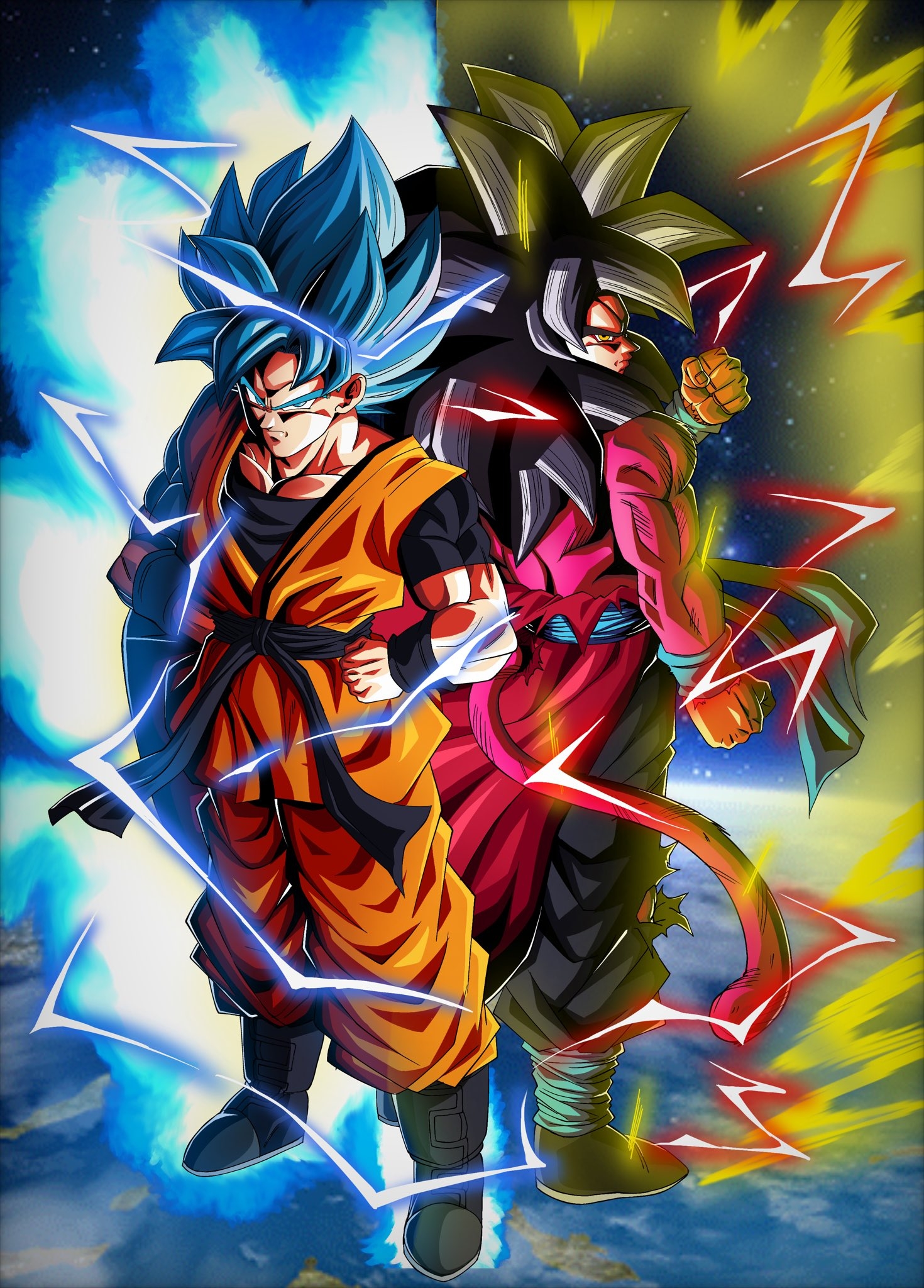 1470x2050 JgokuBlack CC Goku and Xeno Goku #DokkanBattle, Phone