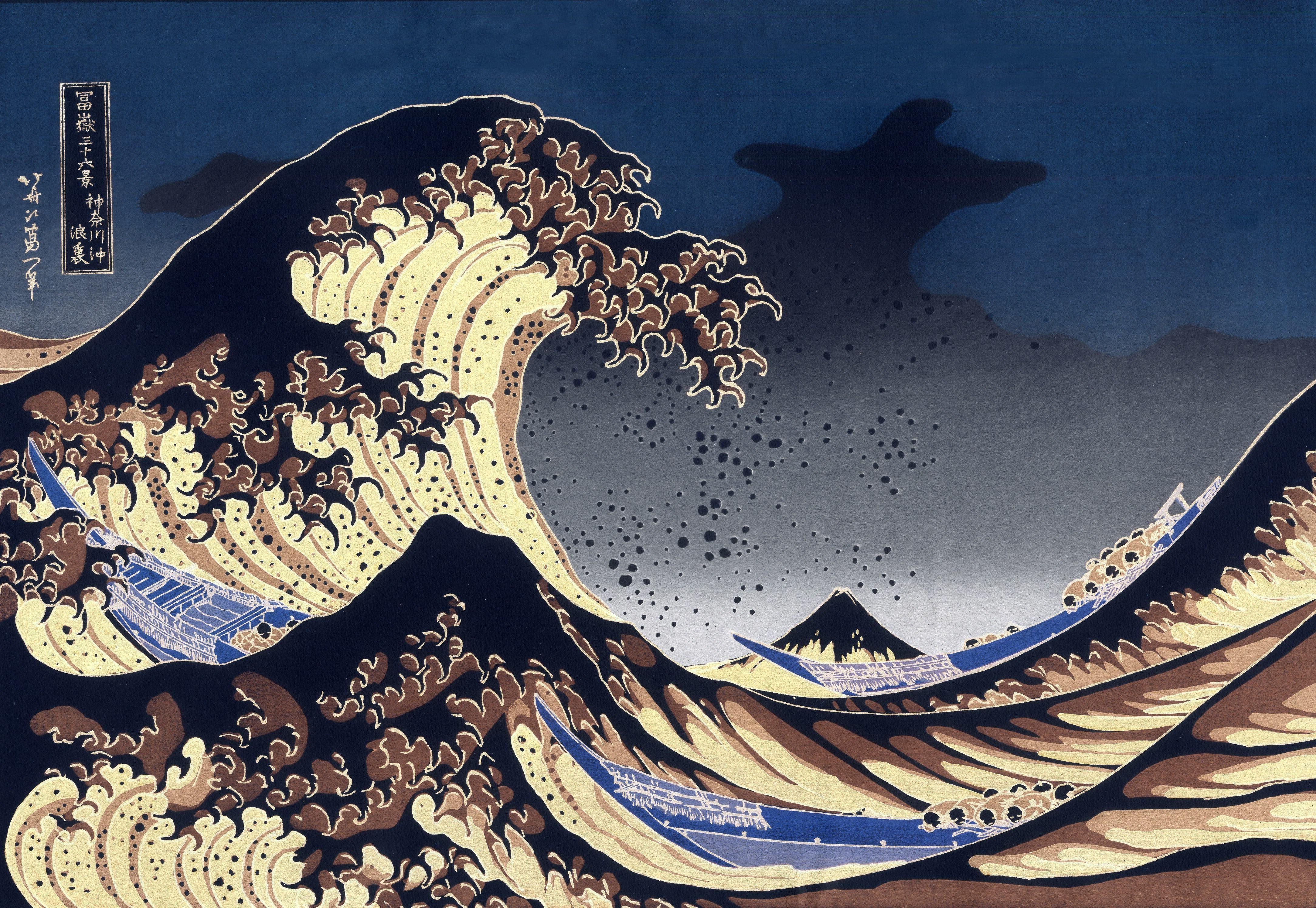 4340x2990 Japan, paintings, waves, boats, vehicles, The Great Wave off Kanagawa Wallpaper / WallpaperJam.com, Desktop