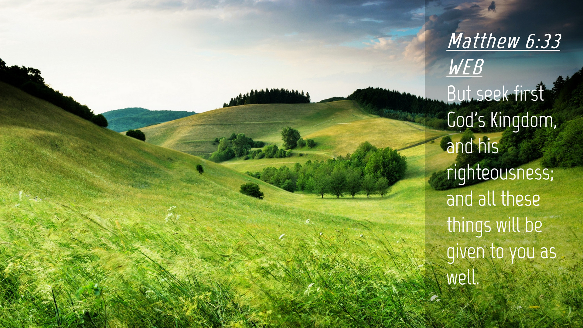 1920x1080 Matthew 6:33 WEB Desktop Wallpaper seek first God's Kingdom, Desktop