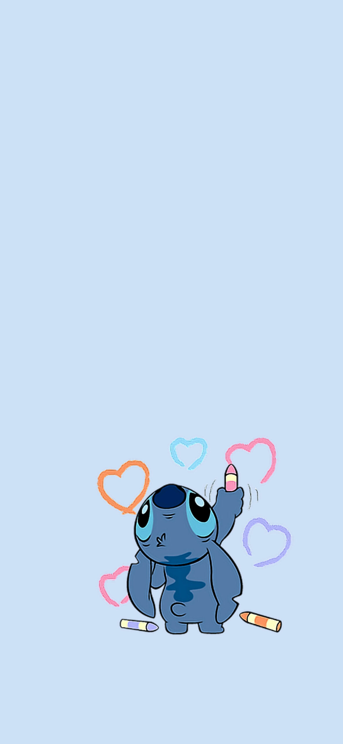 1190x2560 Stitch Drawing Blue Wallpaper Stitch Wallpaper for iPhone, Phone