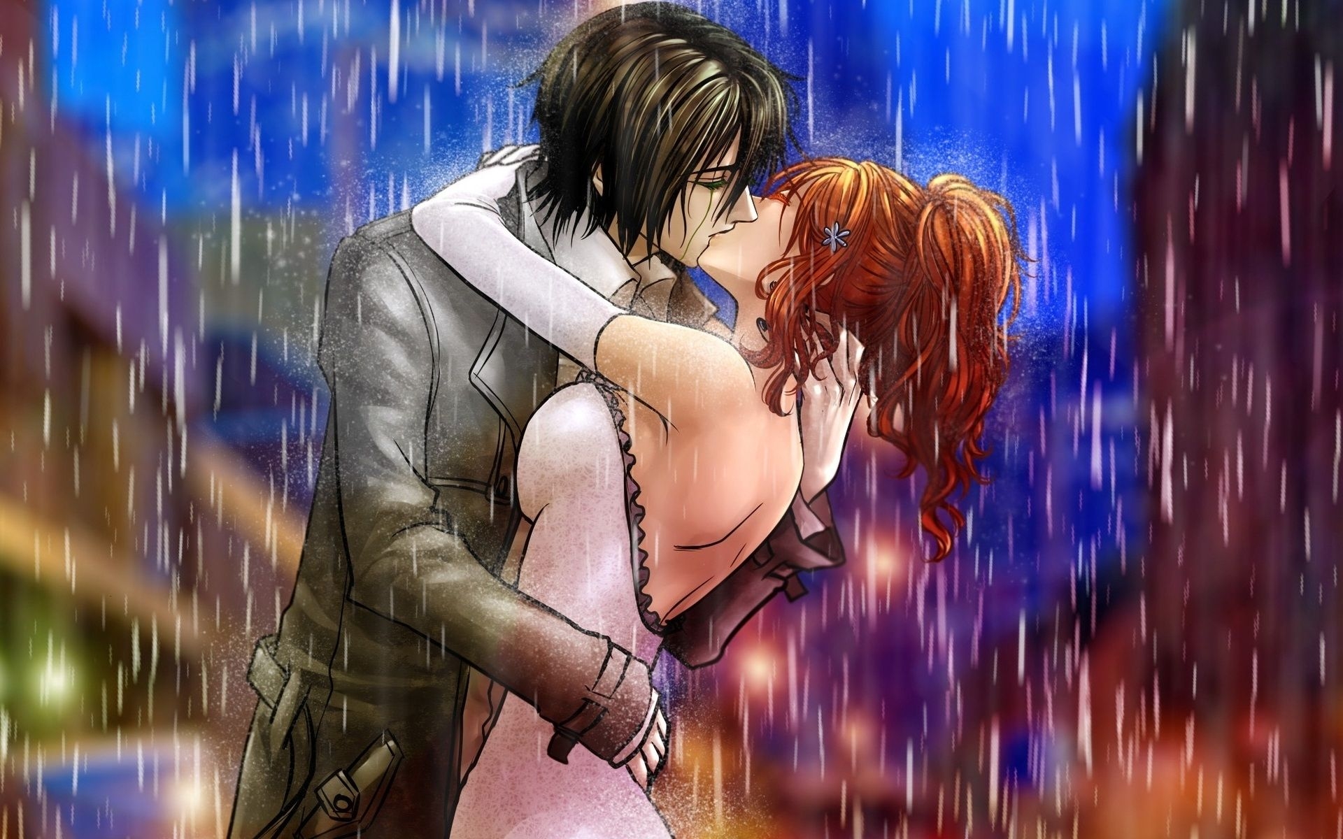 1920x1200 Romantic Anime Love Couple HD Wallpaper, Desktop