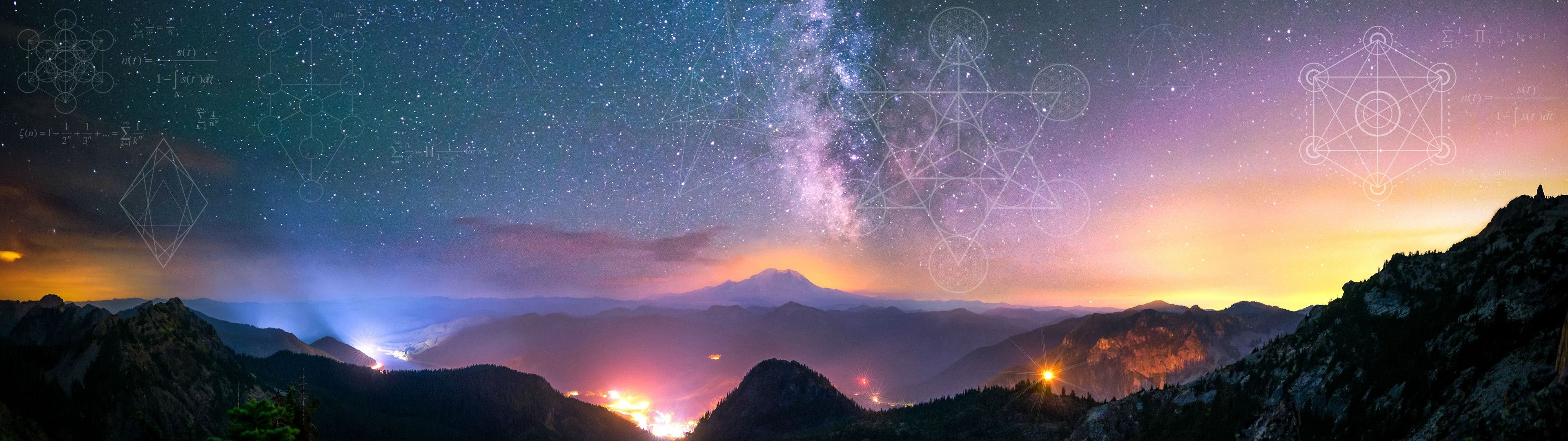 3840x1080 Sacred geometry and space wallpaper (part1). Dual monitor wallpaper,  wallpaper, Sacred geometry wallpaper, Dual Screen