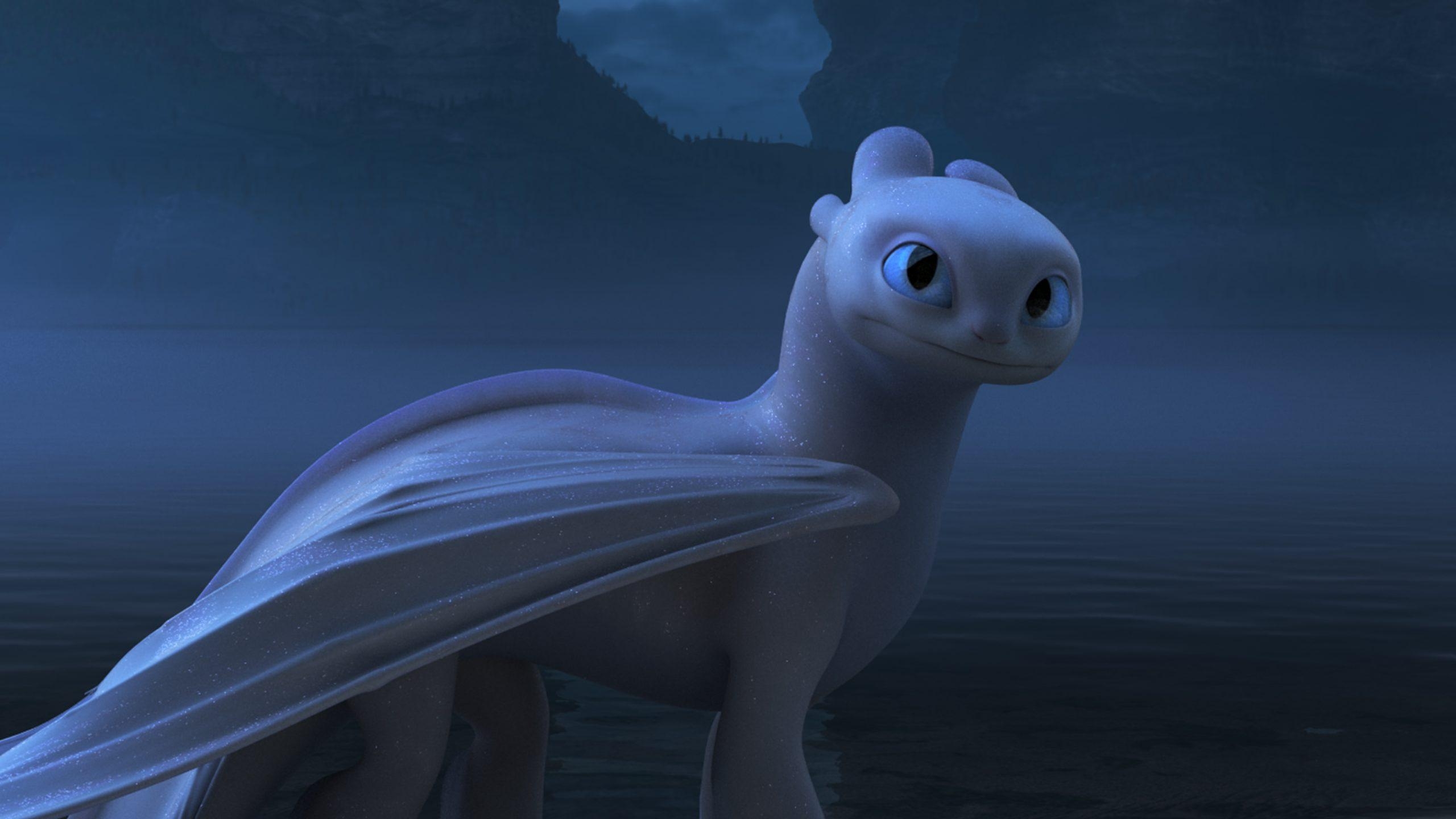 2560x1440 High Definition Wallpaper Light Fury From How To Train Your Dragon, Desktop