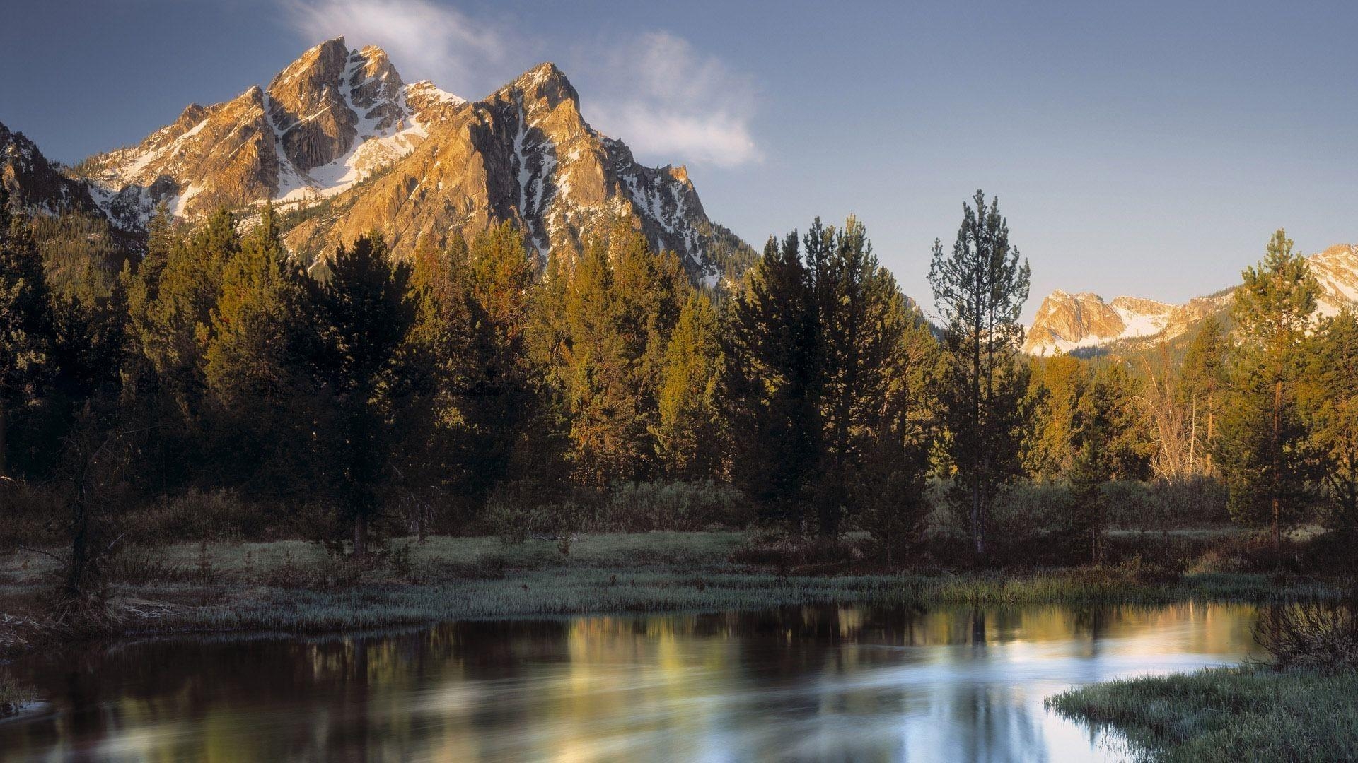 1920x1080 Mountain: McGown Peak Idaho Cool Lake Mountain Nature 3D Wallpaper, Desktop