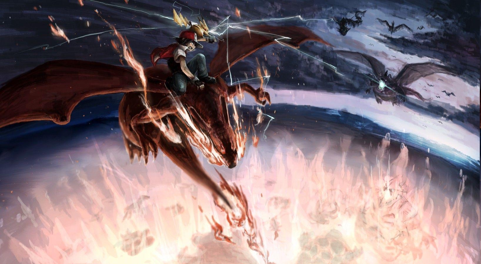 1640x900 Charizard, Dragonite, Gyarados, Fearow, Pokemon, Ash Ketchum, Pikachu Wallpaper HD / Desktop and Mobile Background, Desktop