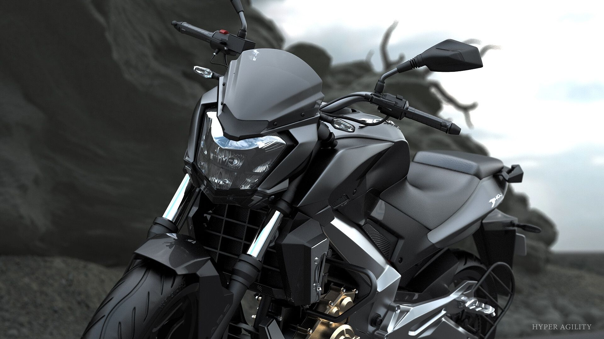1920x1080 Bajaj Dominar 400 3D product packshot, Arsi Siddiquee, Desktop