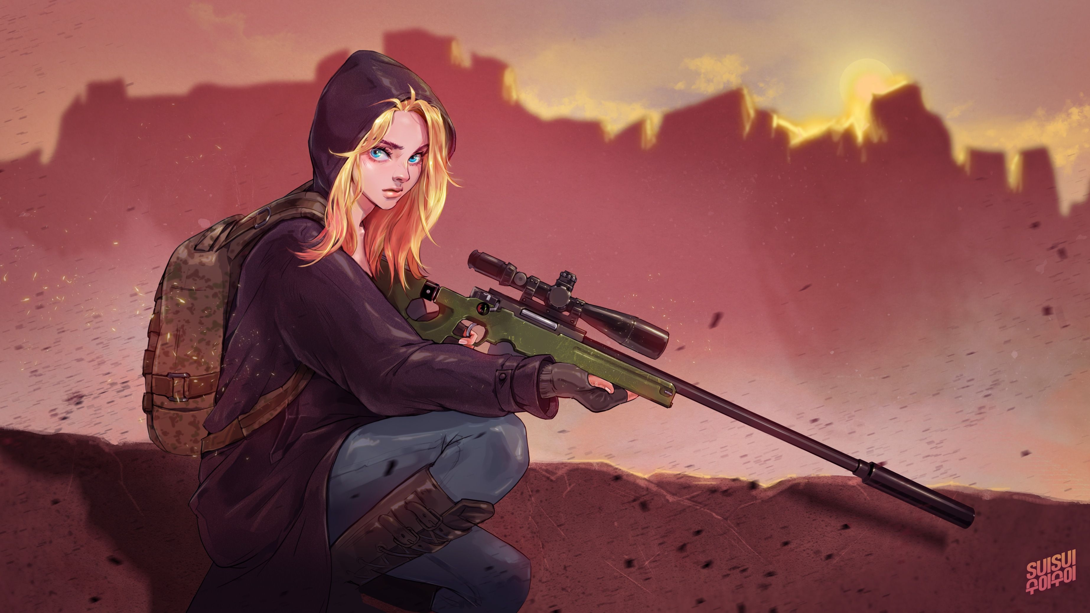 3700x2080 Pubg Game Girl Fanart 1440x900 Resolution HD 4k, Desktop