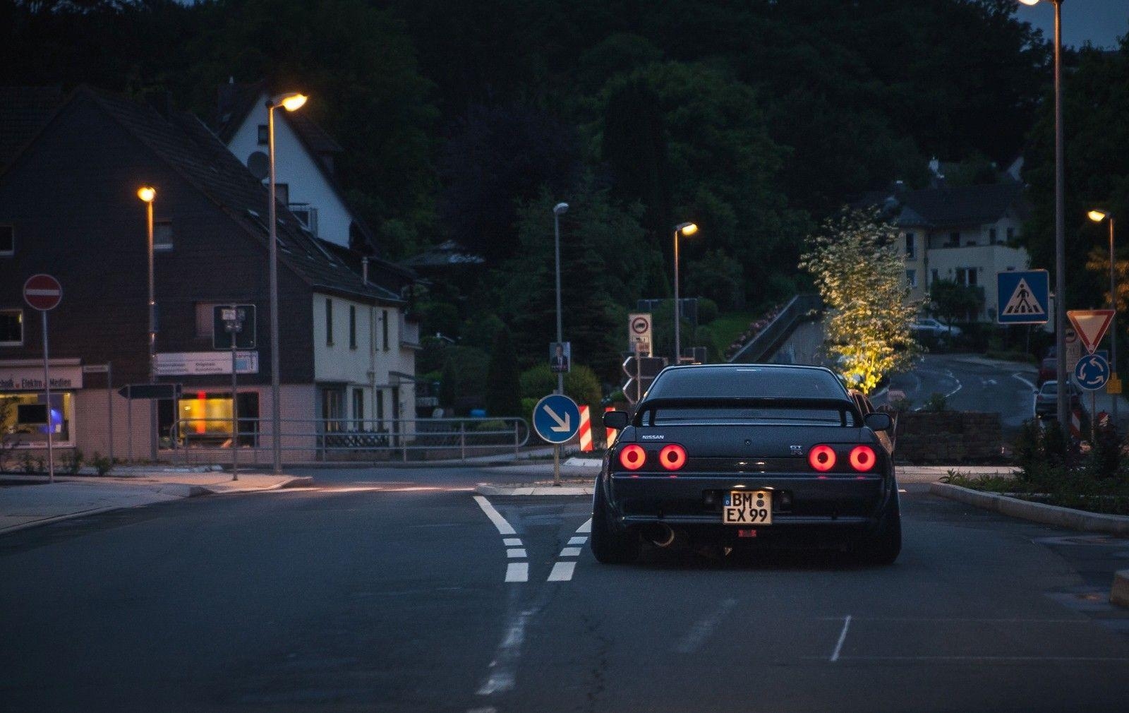 1600x1010 street light, Stance, nature, Nissan, BBS, midnight, Desktop