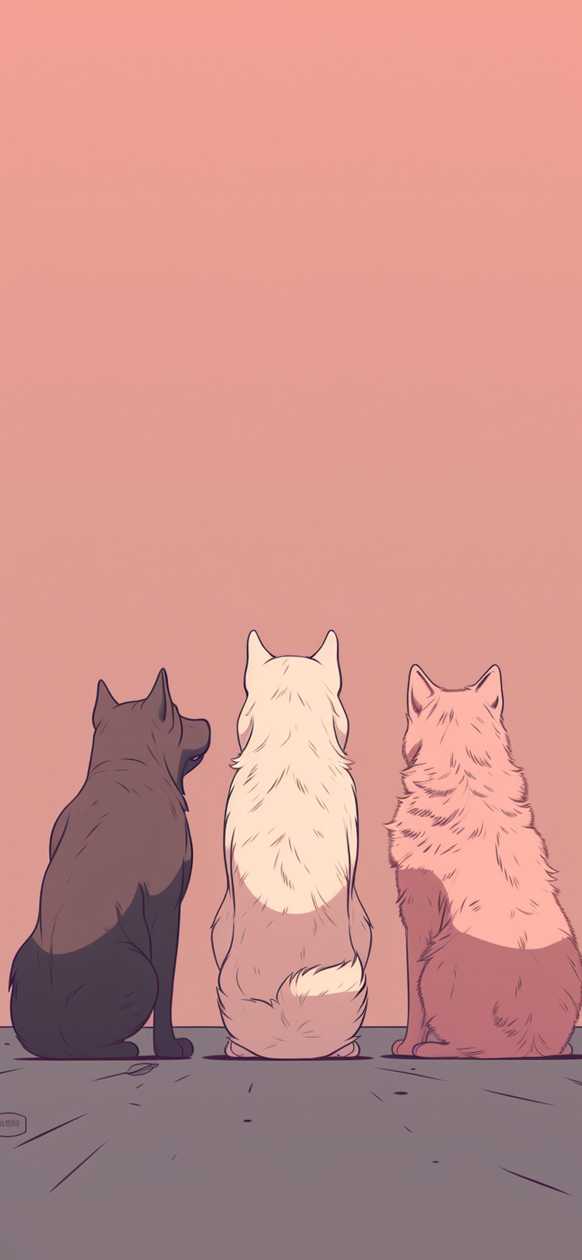 1190x2560 Three Dogs Pink Wallpaper Dogs, Phone
