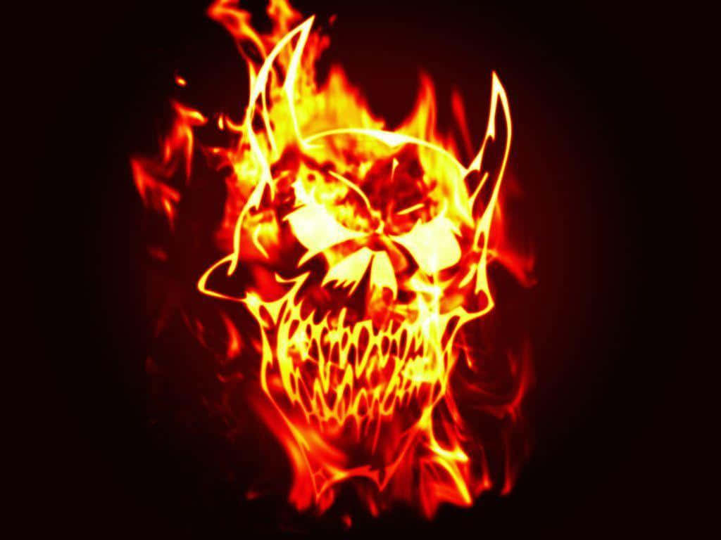 1030x770 Red Flame Skull Wallpaper, Desktop