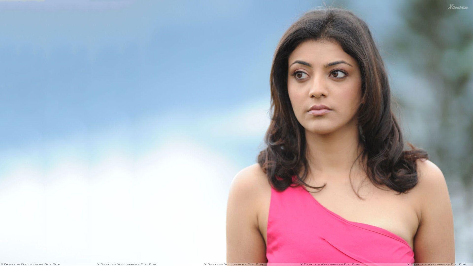 1920x1080 Kajal Aggarwal Sad Face In Pink Dress Wallpaper, Desktop