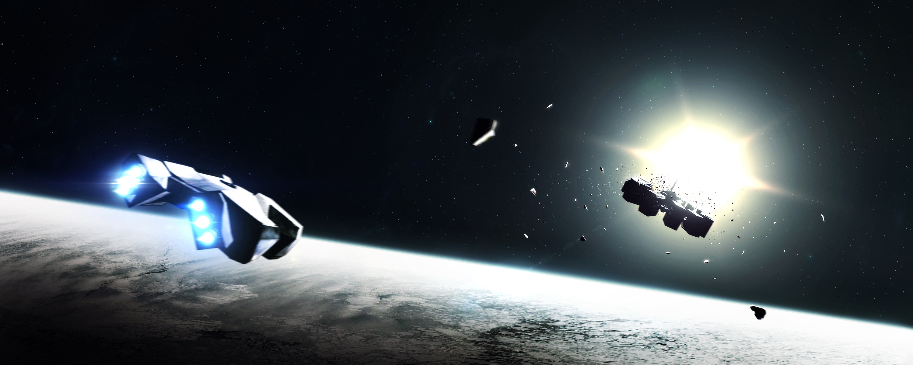 3000x1200 desktop wallpaper: Interstellar, Movie, Dual Screen