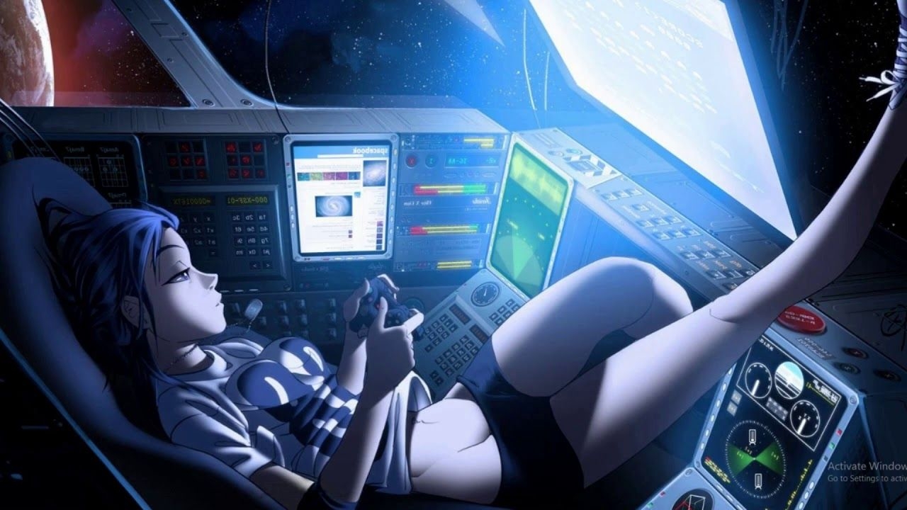 1280x720 SPACE GAMER GIRL, Desktop