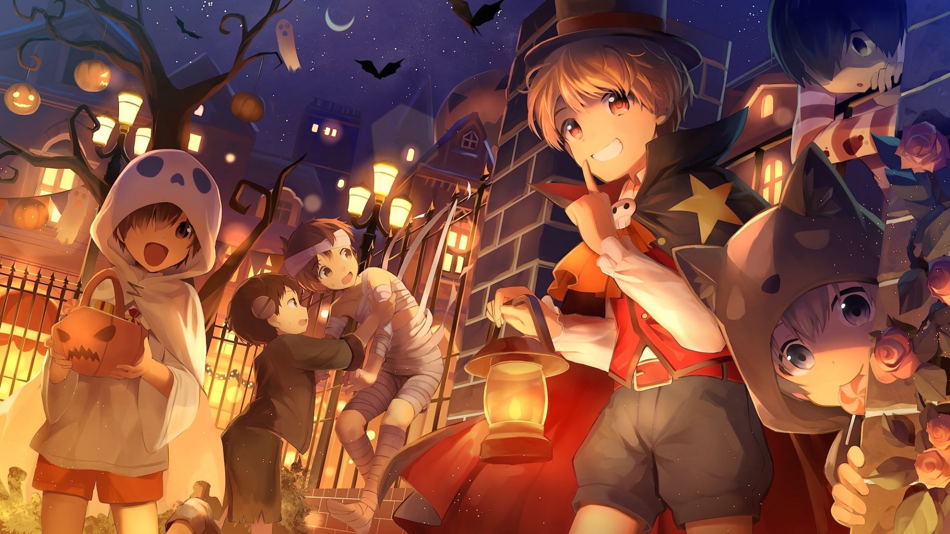 1920x1080 Desktop Wallpaper Halloween, Fun, Party, Anime, HD Image, Picture, Background, B6a04a, Desktop